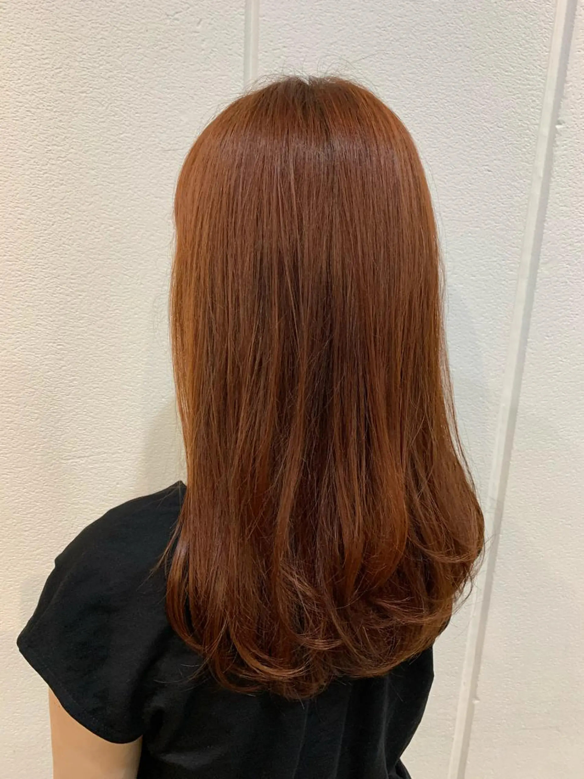 ロング カラー オレンジ Lolonois梅田 /Okazaki:)のヘアスタイル