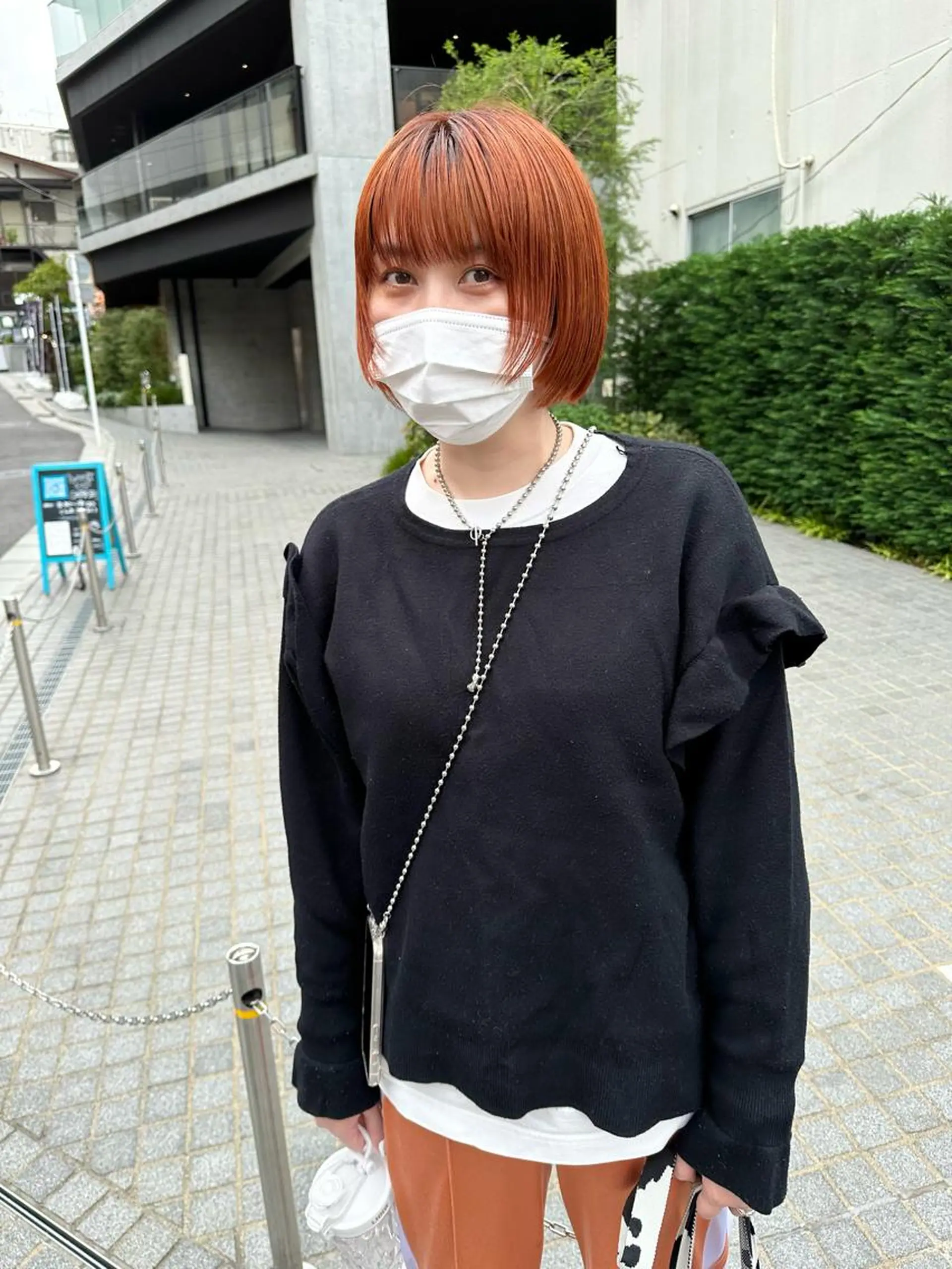 ショート カラー オレンジ カット ヘアカラー トリートメント パーマ/透明感カラー /ボブ/吉田一生のヘアスタイル