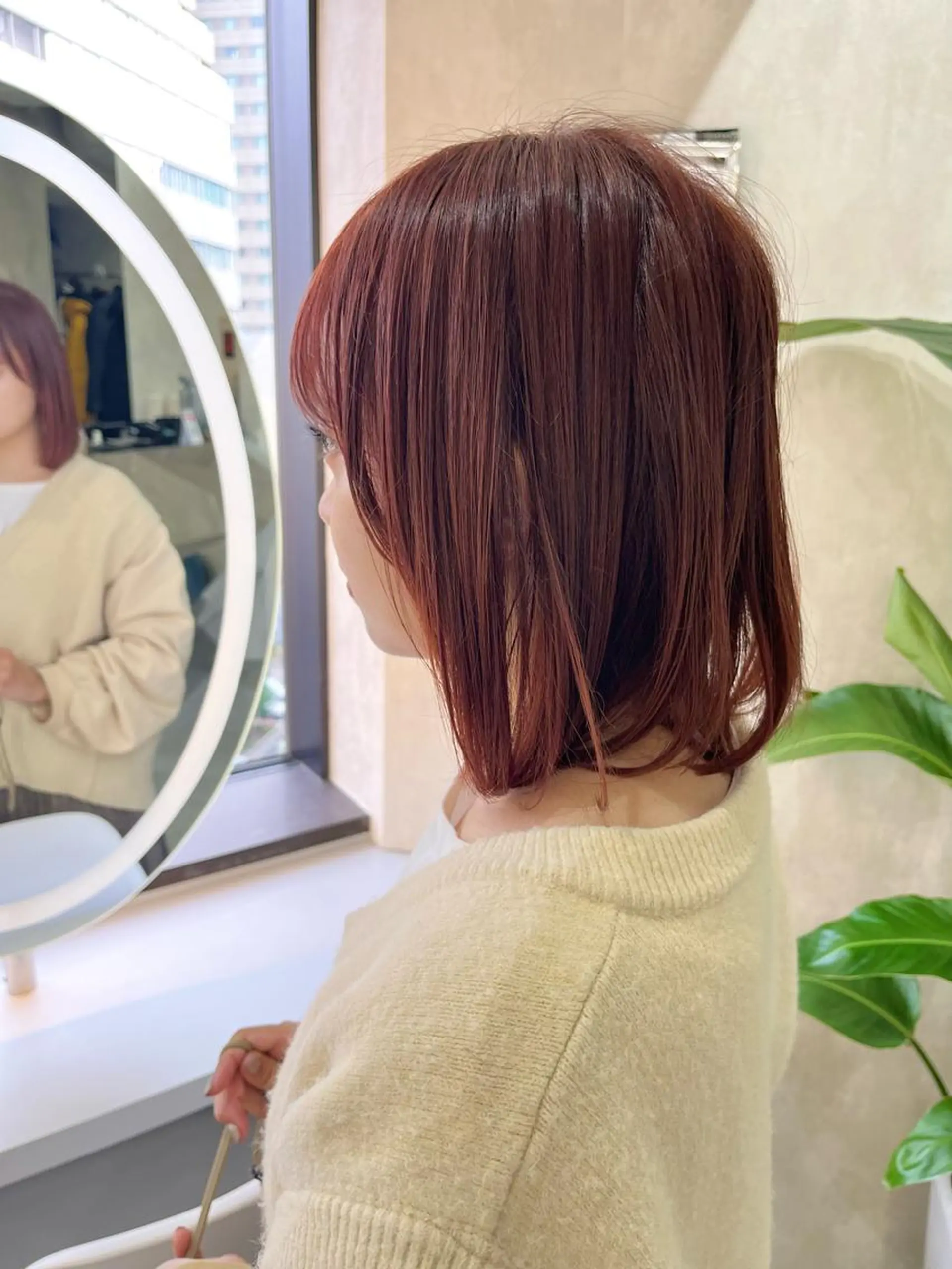 ミディアム カラー ヘアアレンジ ボブ｜韓国｜美髪矯正 ｜amika🌙のヘアスタイル