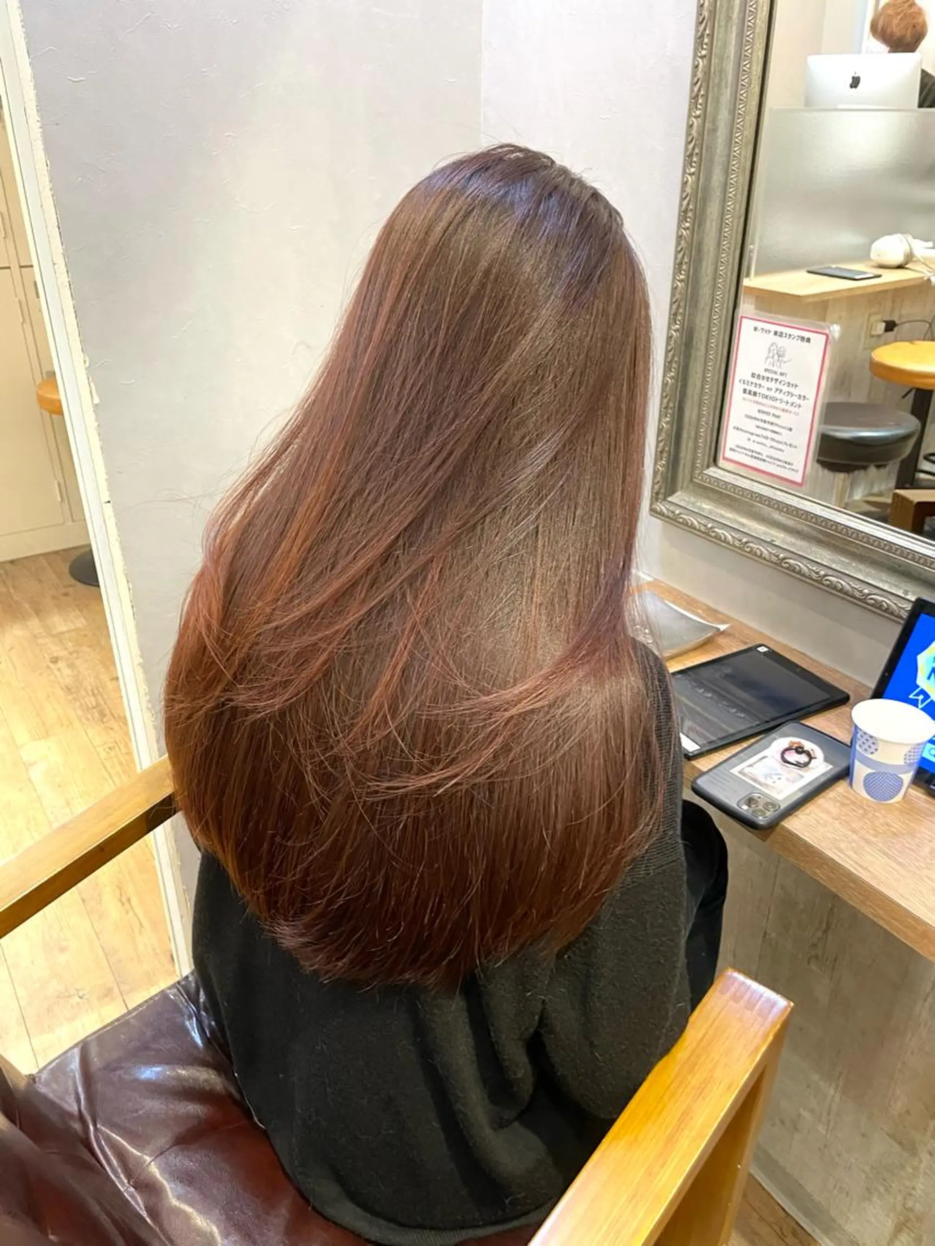 セミロング カラー カット ヘアカラー 縮毛矯正 layercut✂️ 韓国ヘア/髪質改善のヘアスタイル