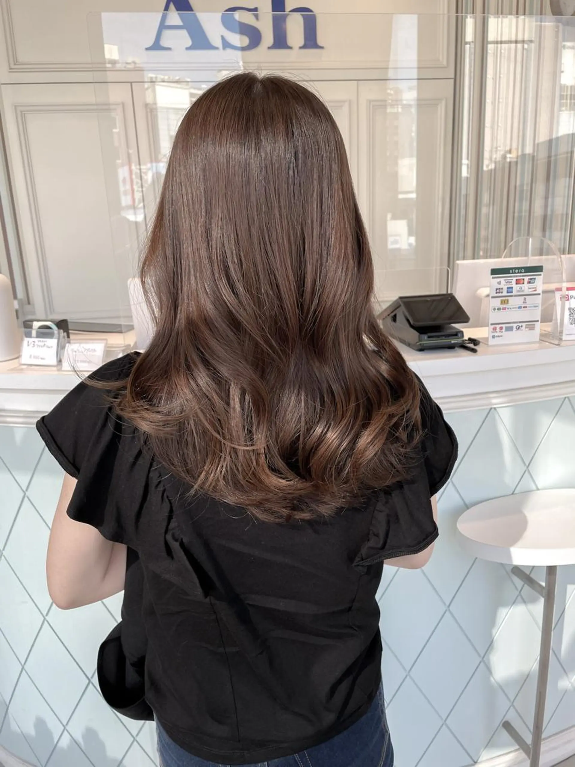 セミロング ヘアカラー トリートメント 💗ブリーチなし 透け感💗徳井はやとのヘアスタイル