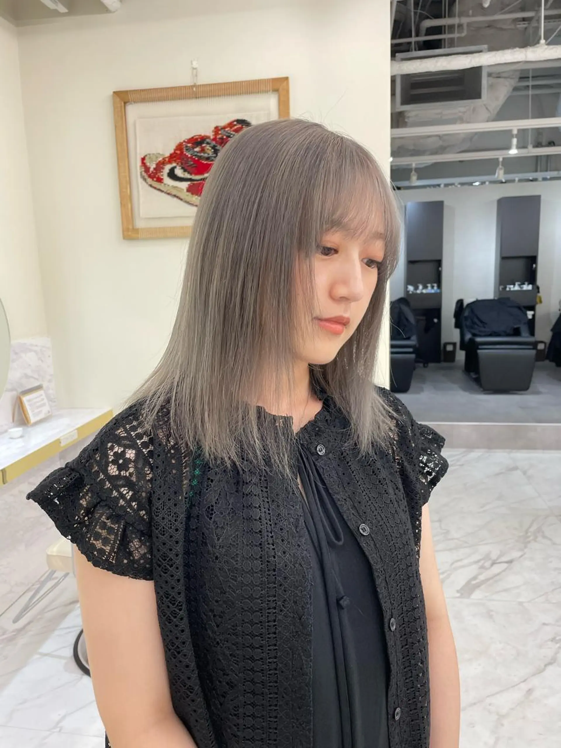 ミディアム カラー ヘアアレンジ カット ヘアカラー トリートメント mao透明感カラー 似合わせヘアメイクのヘアスタイル