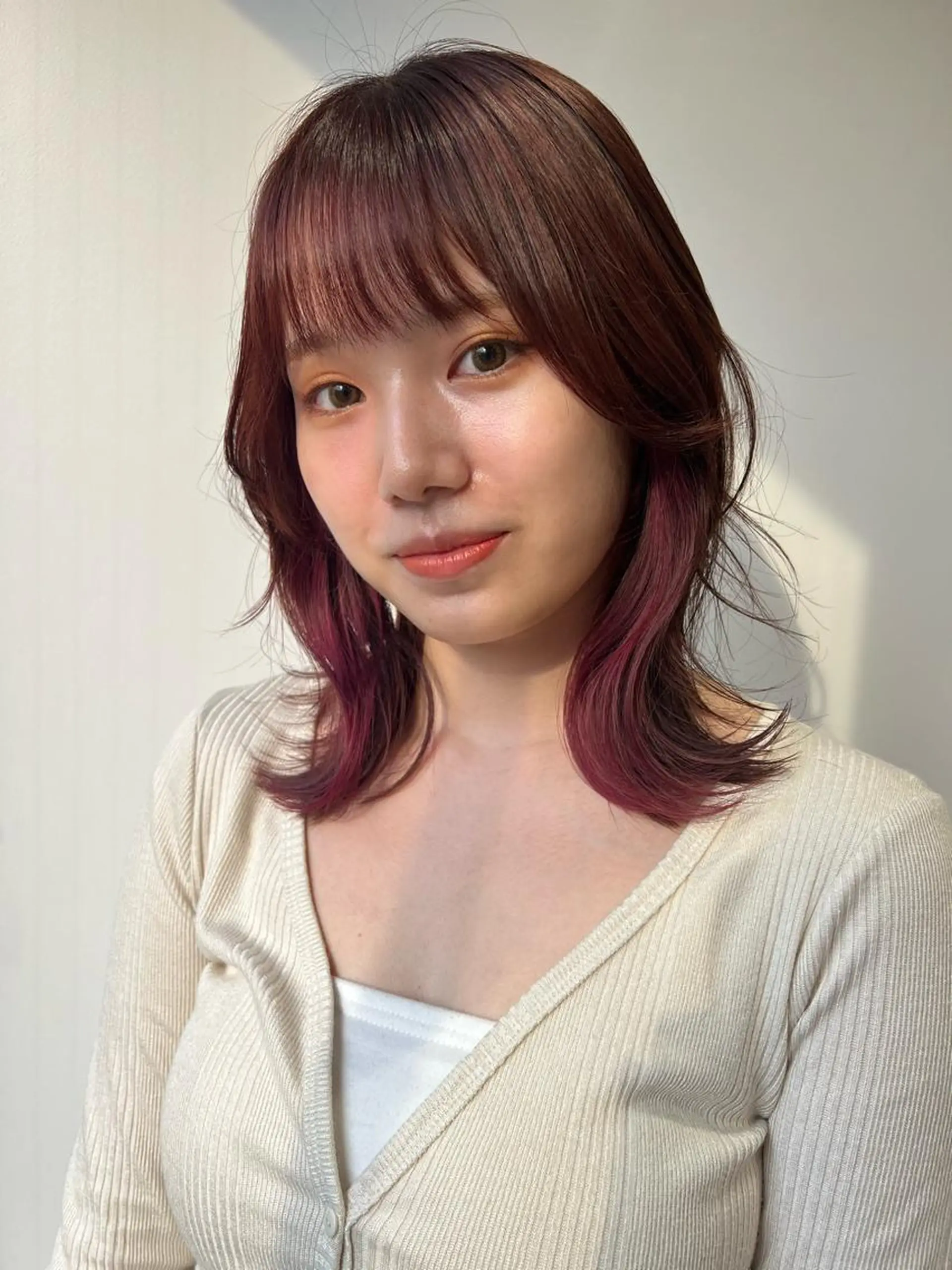ミディアム カラー 🩶💜姫カット/ ゆずほのヘアスタイル