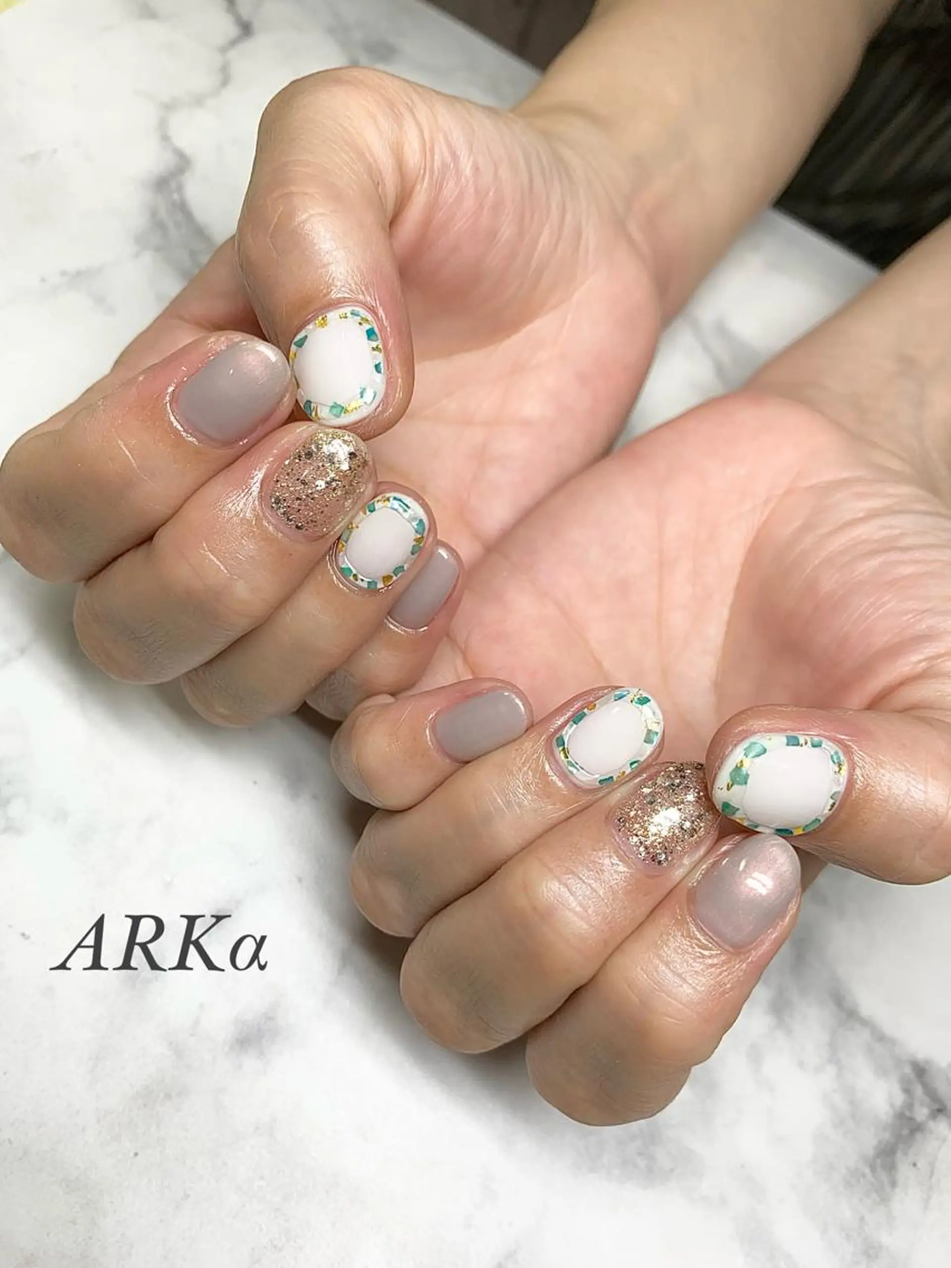 ショート ネイル ハンドネイル Nailsalon ARKαのネイルデザイン