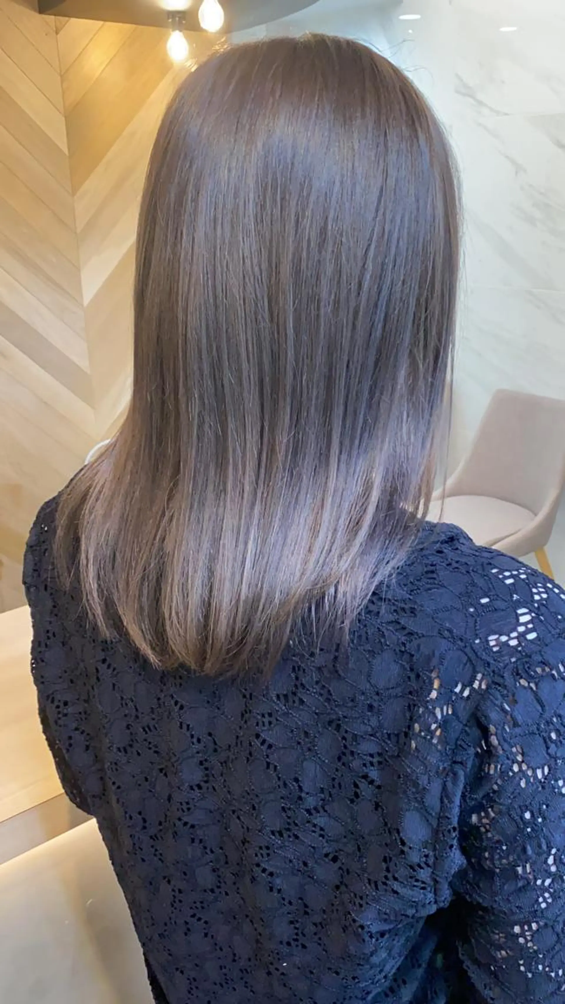 セミロング カラー グレージュ ラベンダーカラー ラベンダーグレージュ ラベンダーグレー 🎗大槻 武士🎗のヘアスタイル