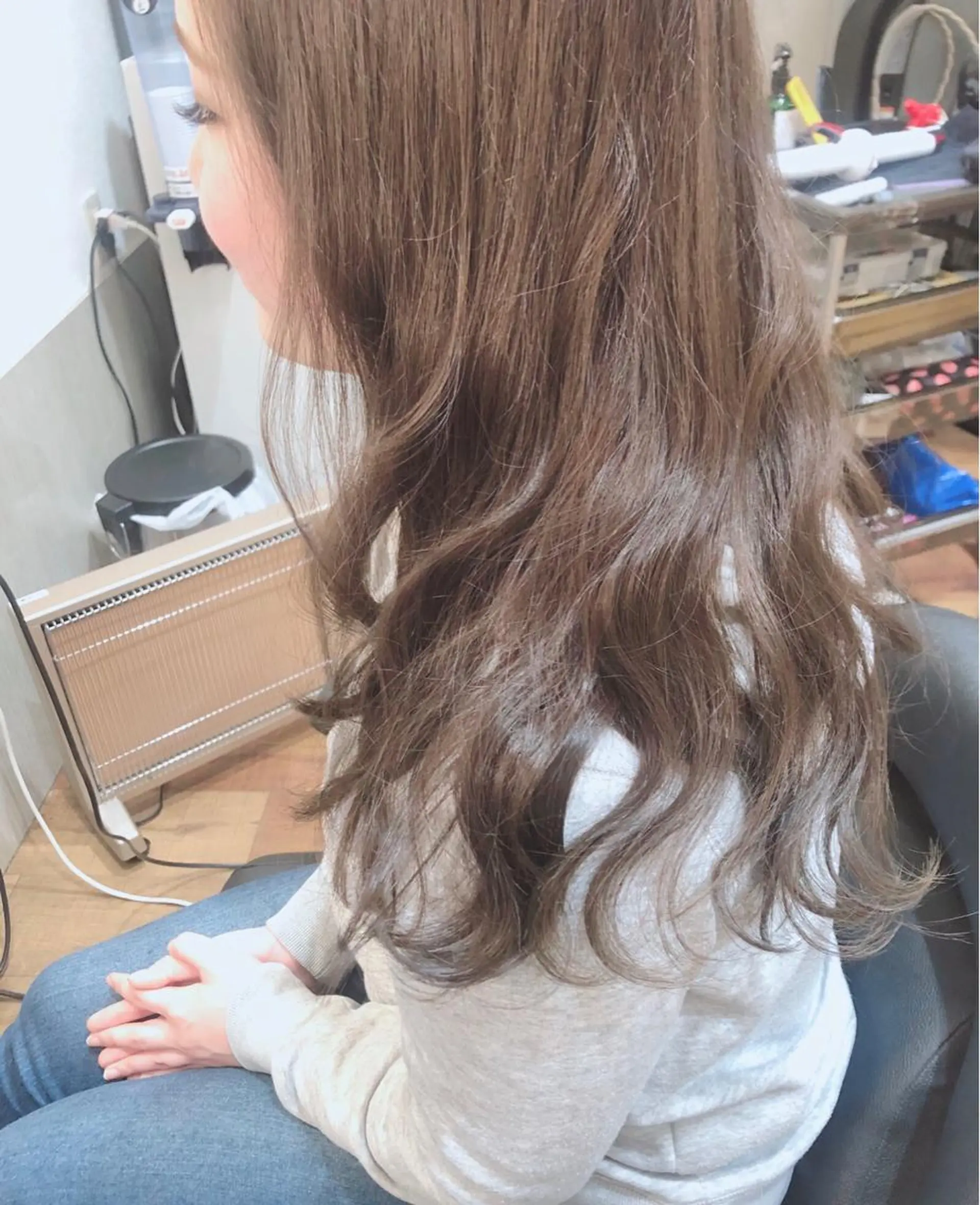 ロング カラー アディクシーカラー アッシュ MOLLA 浅香山店所属・谷口ゆめ/美眉 ワックス/縮毛矯正のヘアスタイル