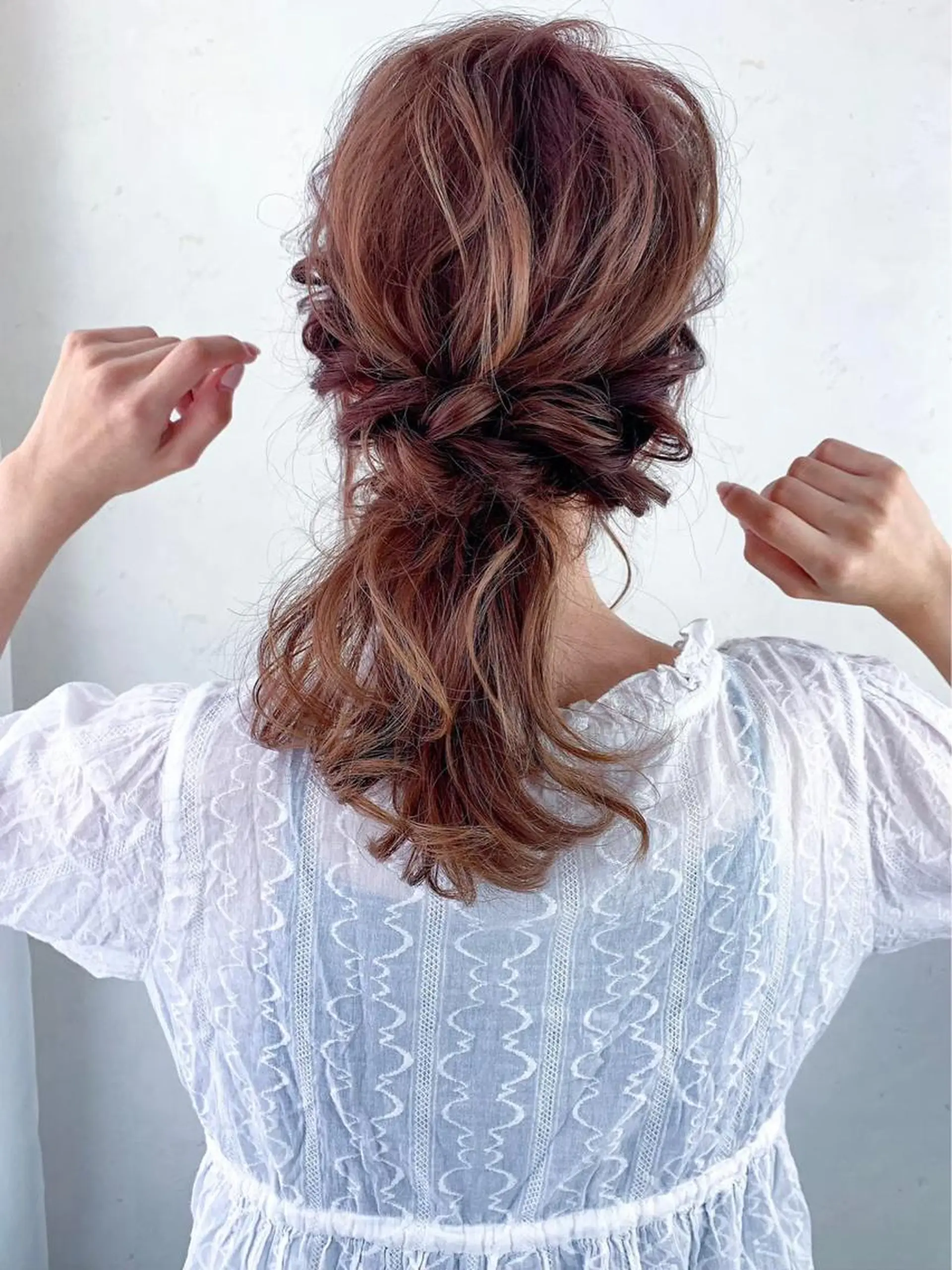 セミロング ヘアアレンジ Luxbe hakataのヘアスタイル
