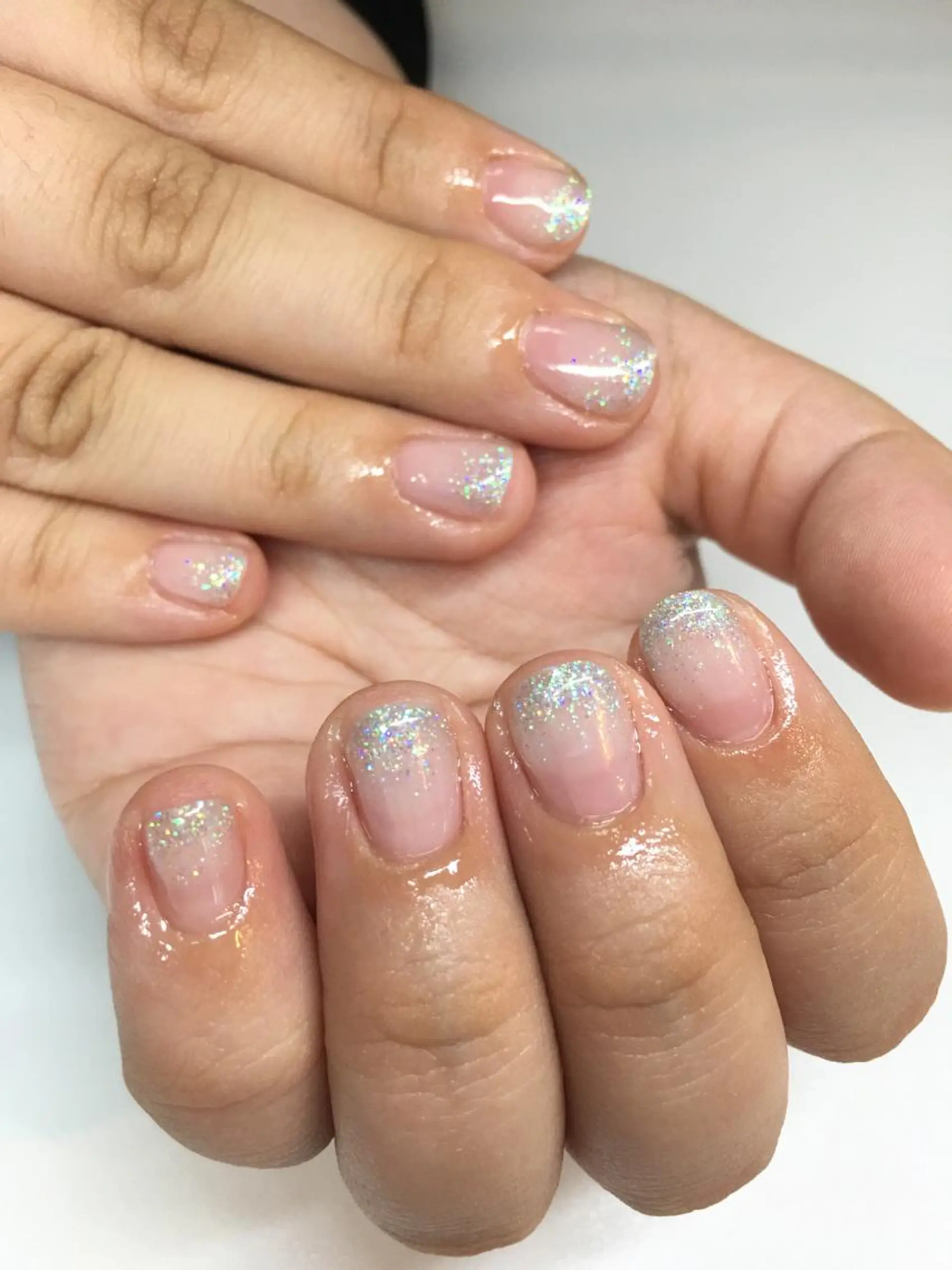 ネイル オーロラネイル キラキラネイル ラメ(グリッター) 水色 glow_ nailのネイルデザイン