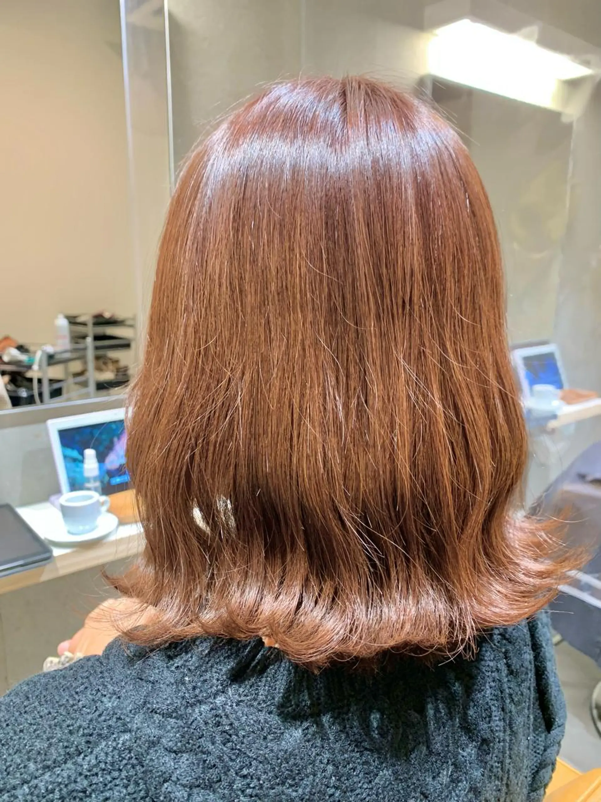 ミディアム カラー カット ヘアカラー 縮毛矯正×艶カラー /中村勇太のヘアスタイル