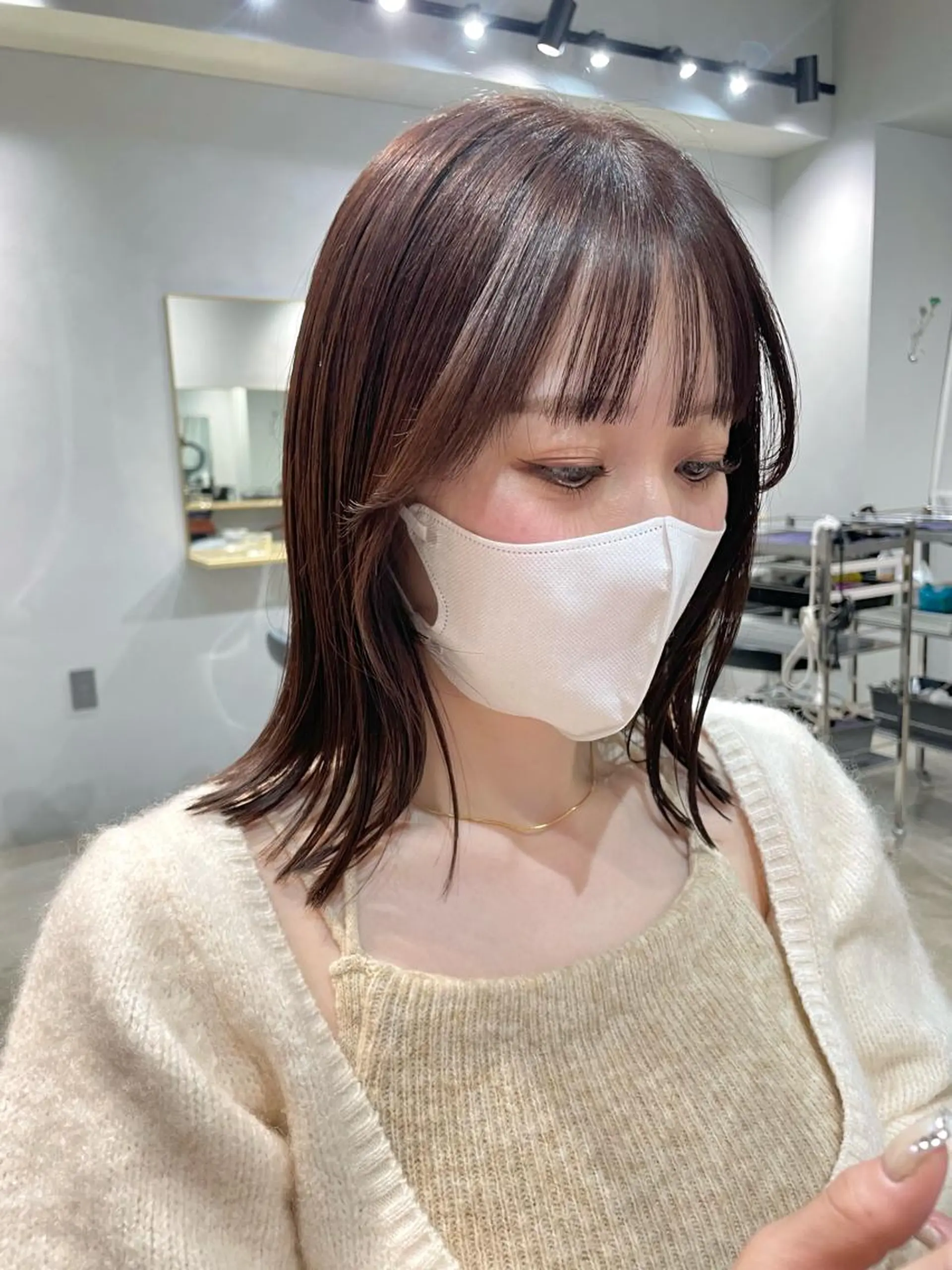 ミディアム カラー 【arc】Ruri コテ巻き風パーマのヘアスタイル