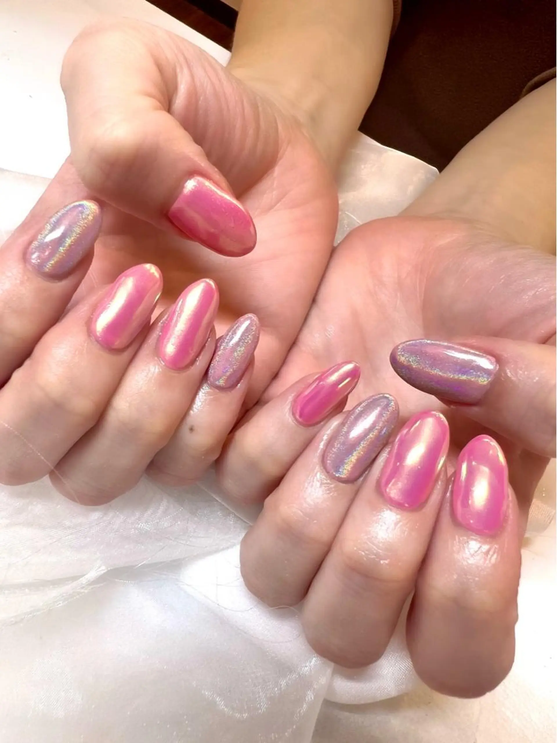ネイル アートネイル オーロラネイル ジェルネイル 韓国ネイル ロングネイル ハンドネイル clover nailのネイルデザイン