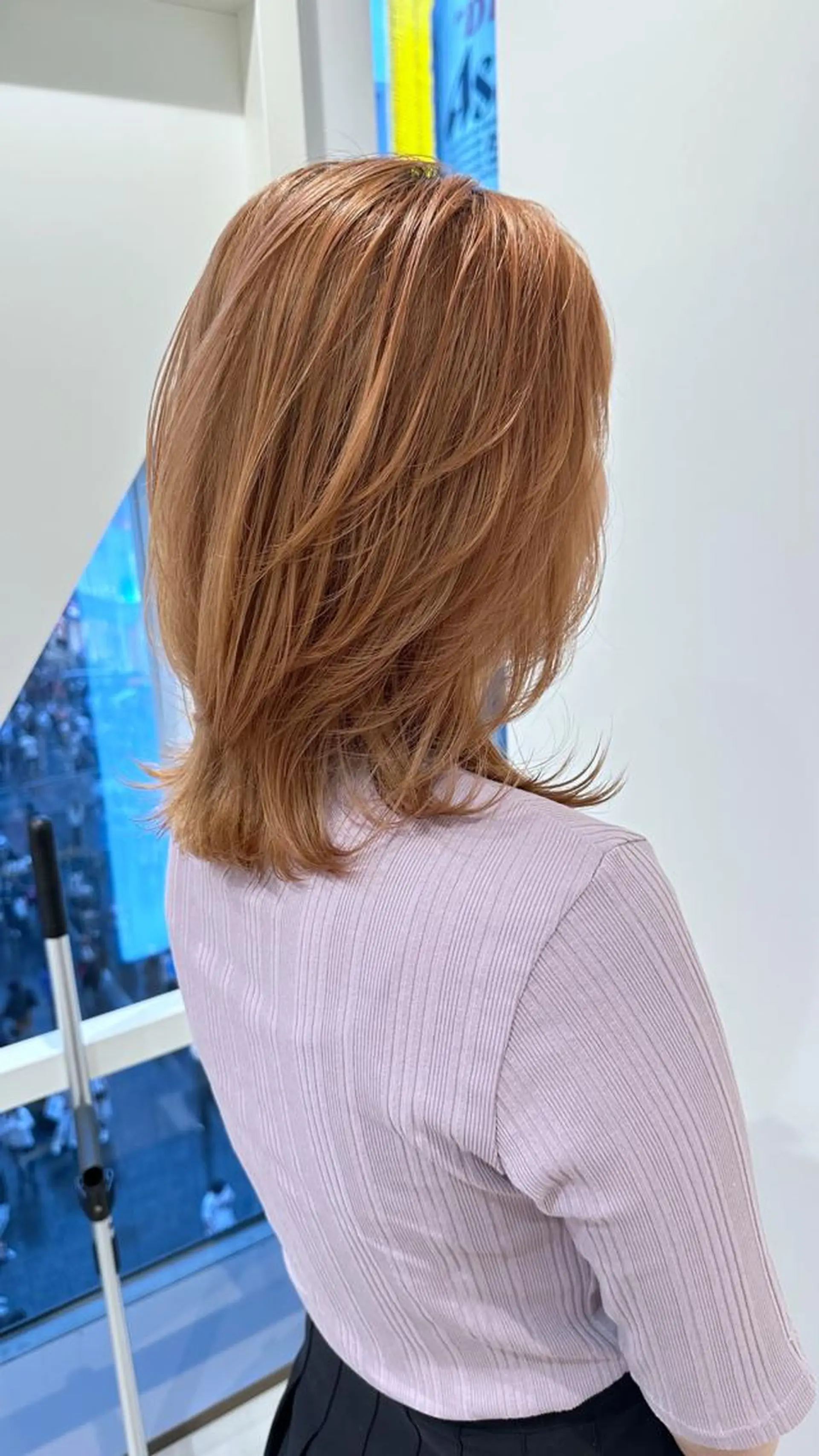 ミディアム カラー ベージュ/インナー カラー🤍Rieのヘアスタイル