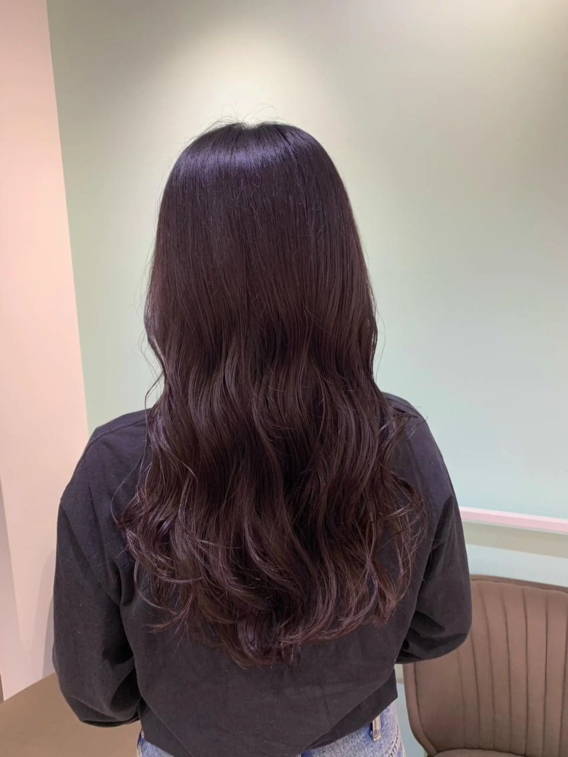 セミロング パープルカラー ヘアカラー トリートメント 森山 佳小里 /暖色カラーのヘアスタイル