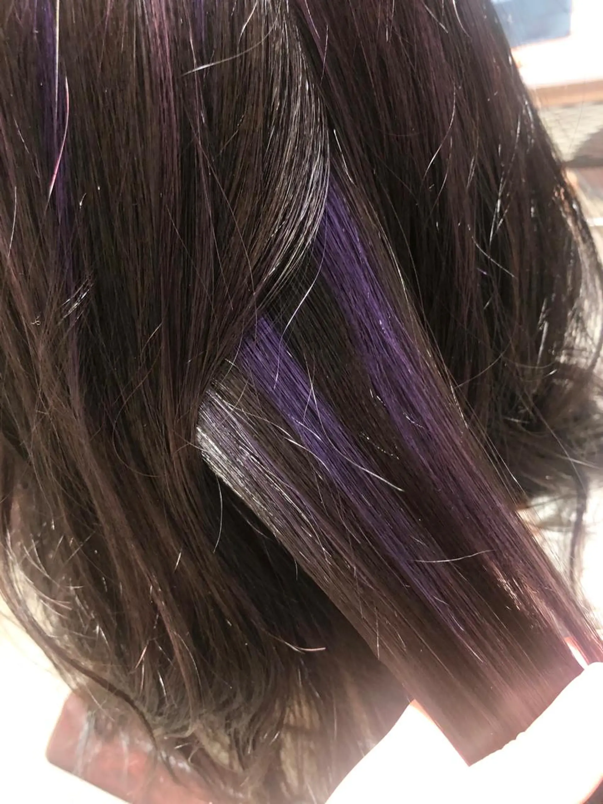 ロング カラー ハイライトカラー パープルカラー ハイライト tomoka 推しカラーのヘアスタイル