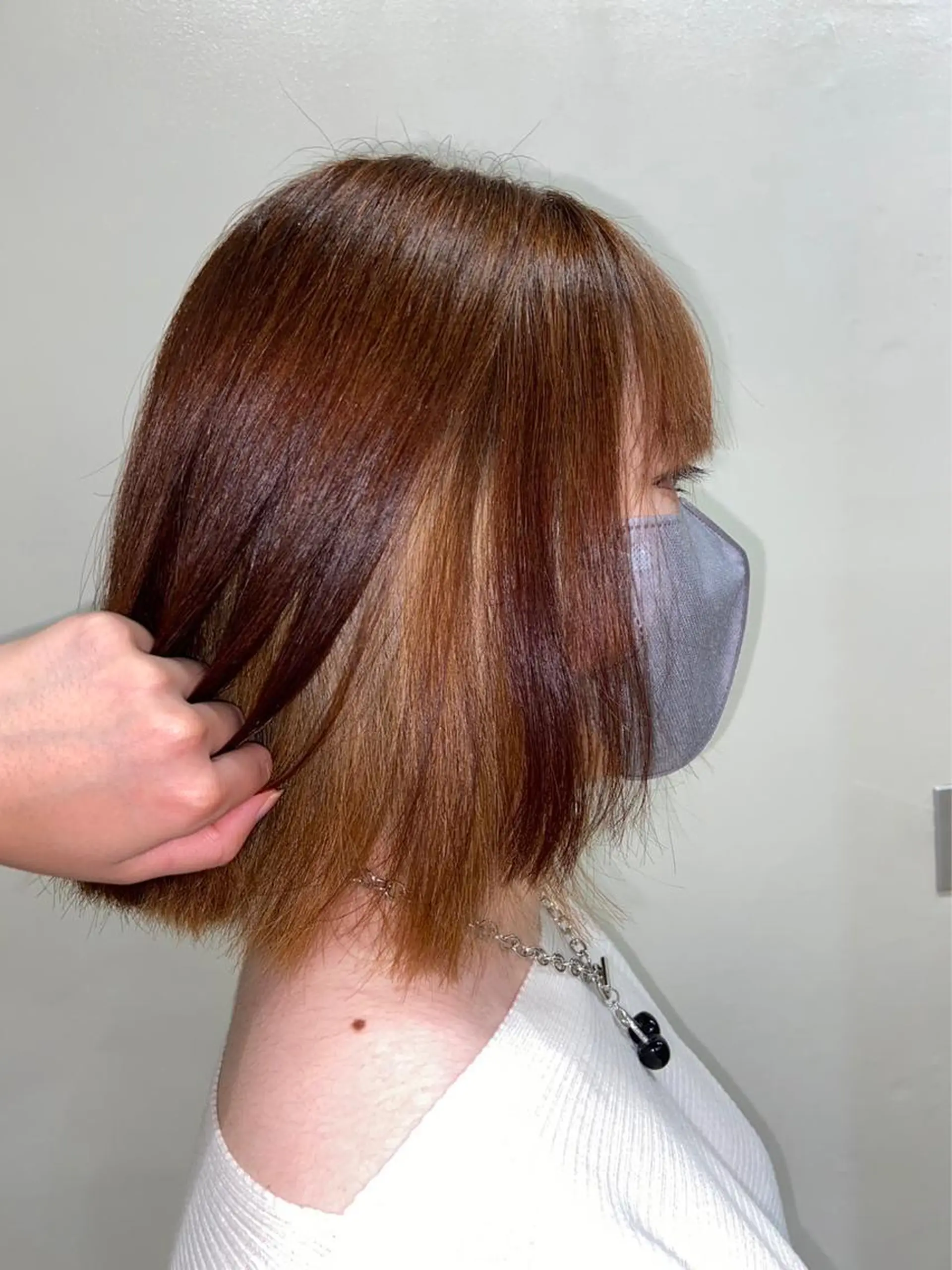 ミディアム カラー ベージュカラー インナーカラー mugelca e'n所属・ワタナベ リリコのヘアスタイル