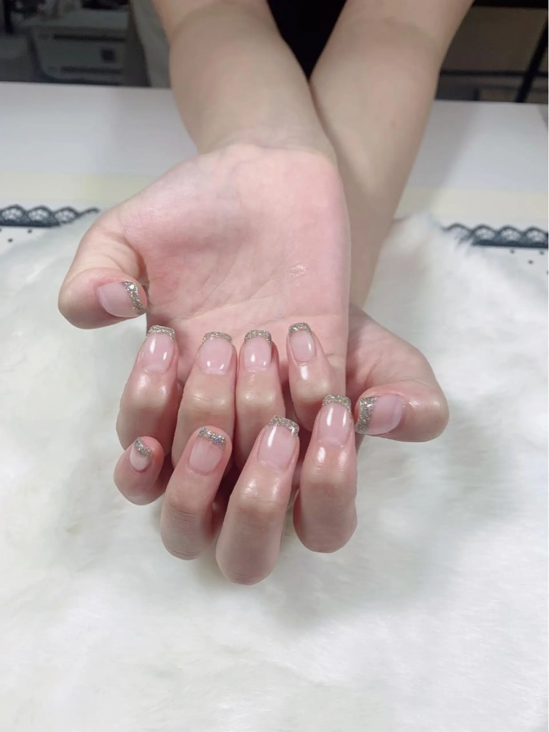 ネイル フレンチネイル ラメ(グリッター) salon EMANのネイルデザイン