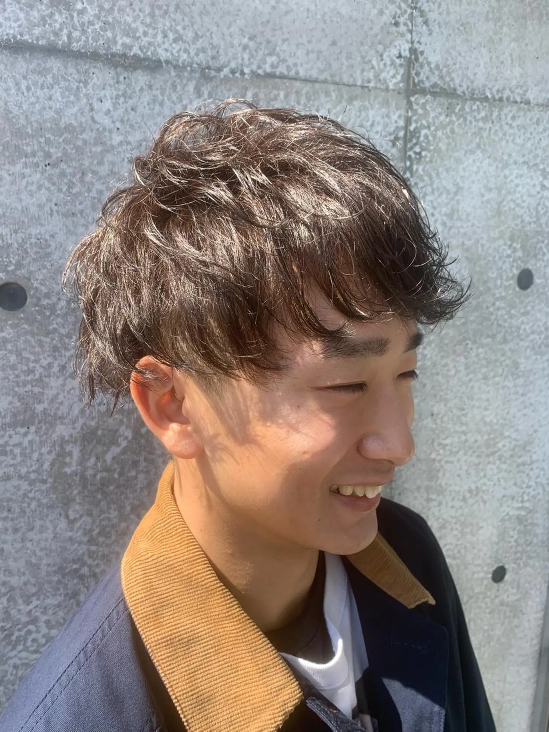 ショート カラー パーマ メンズ メンズパーマフェード シモジタカヒロのヘアスタイル