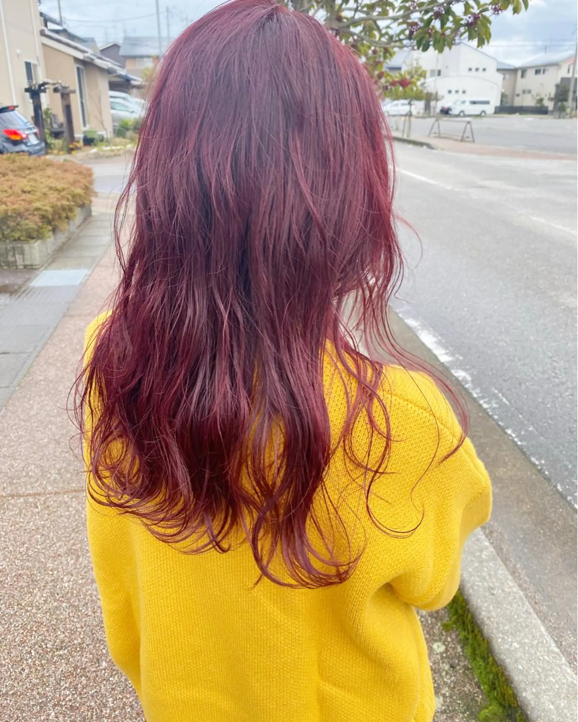 ロング カラー ブリーチ ブリーチなしカラー ピンクカラー FIORE hair design所属・山根 奈緒のマツエク・マツパデザイン