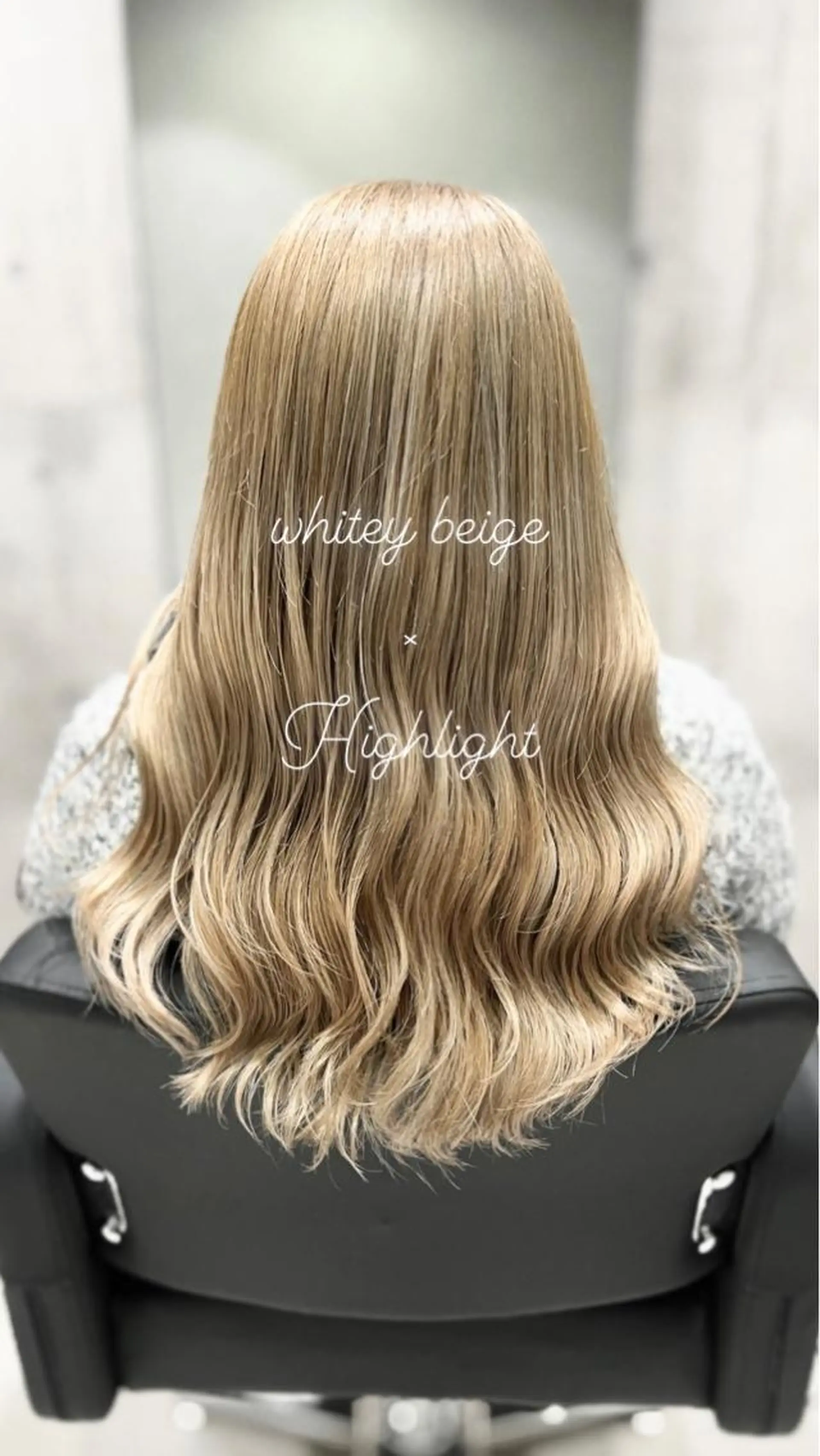 ロング カラー ベージュカラー mimiiy梅田 中崎町ハイトーンのヘアスタイル