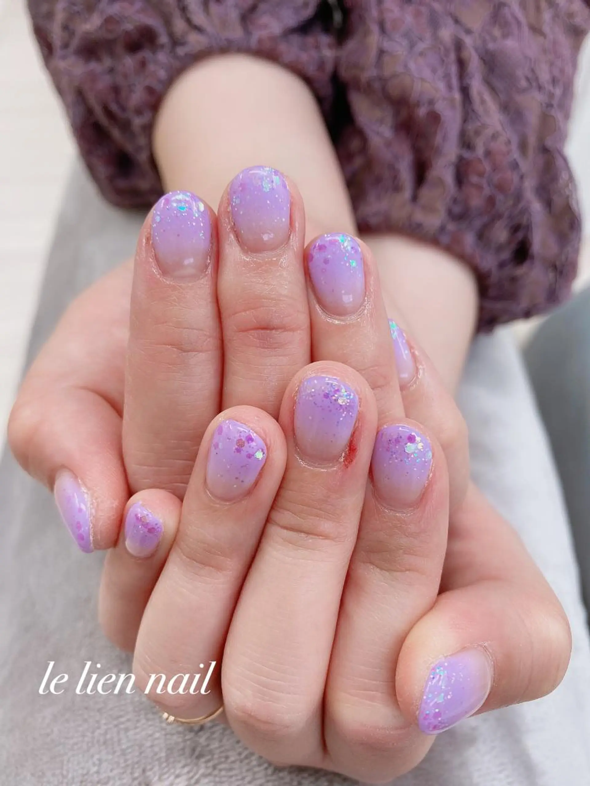 ネイル グラデーション ラメ(グリッター) ハンドネイル le lien nailのネイルデザイン