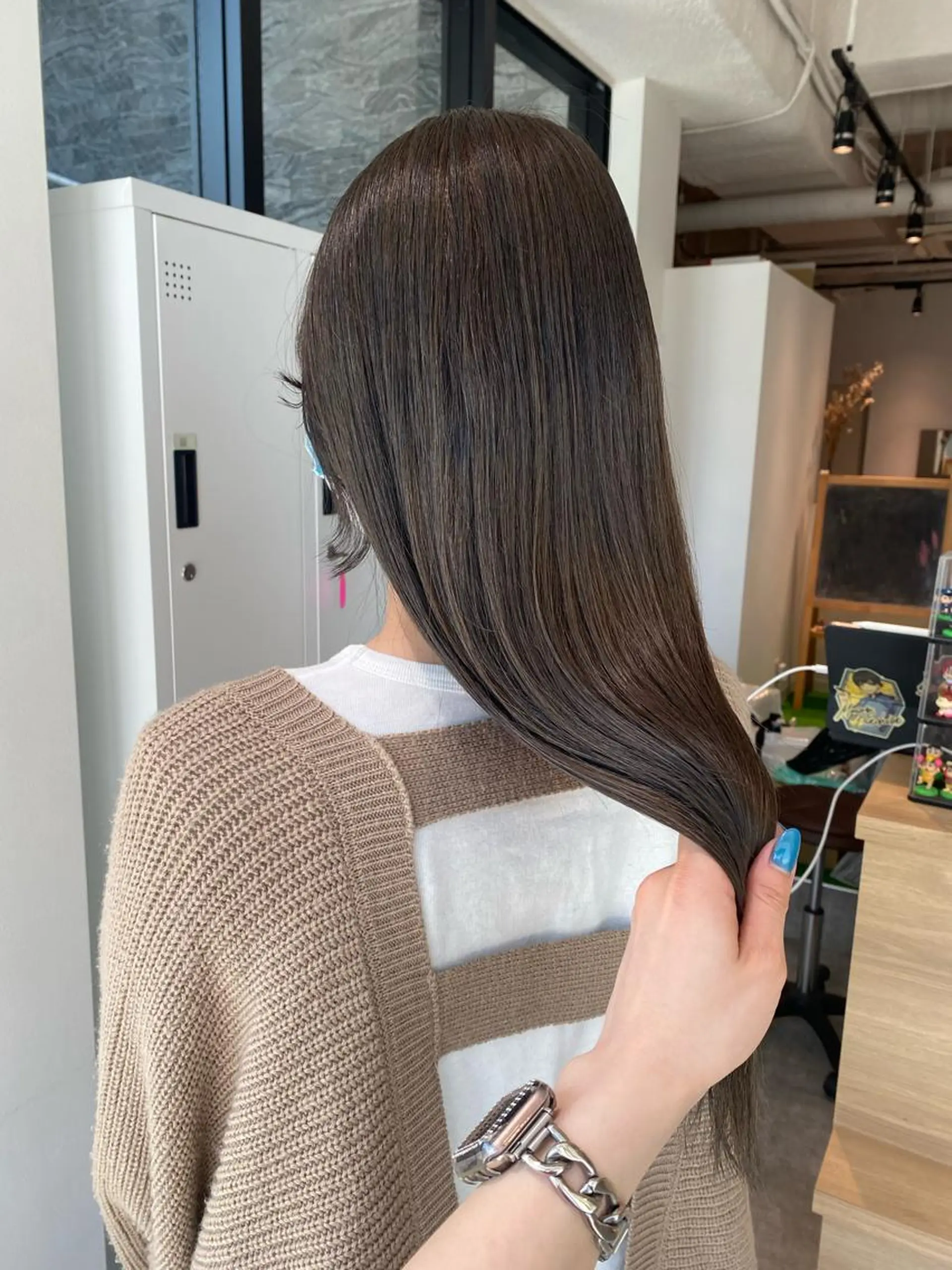 セミロング カラー ブリーチ グレージュ カット ヘアカラー トリートメント オスズ 🎀´-のヘアスタイル