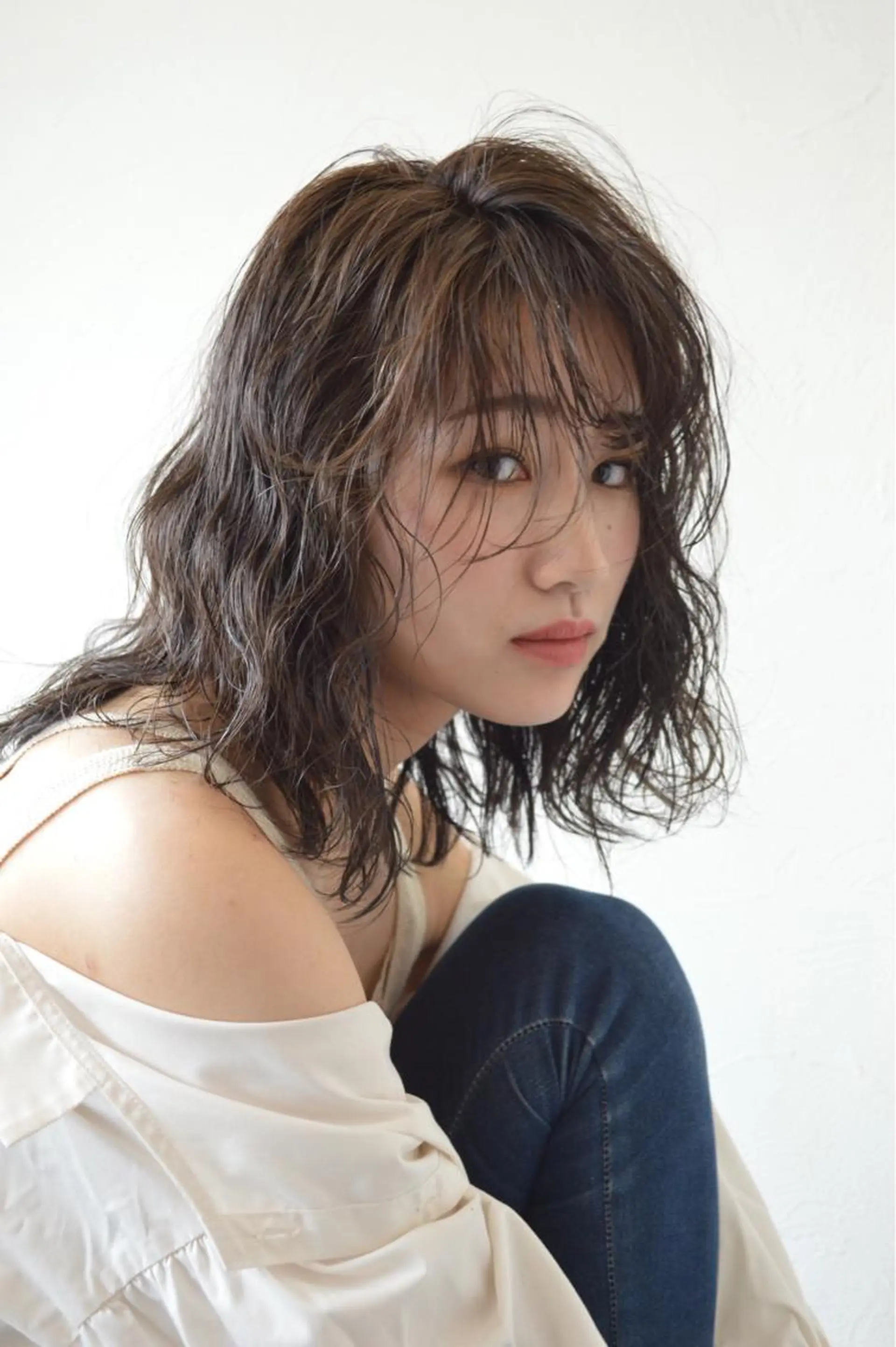 セミロング ワンレンボブ アッシュ ボブ 【今だけブリーチ 限定価格💕】すみのヘアスタイル