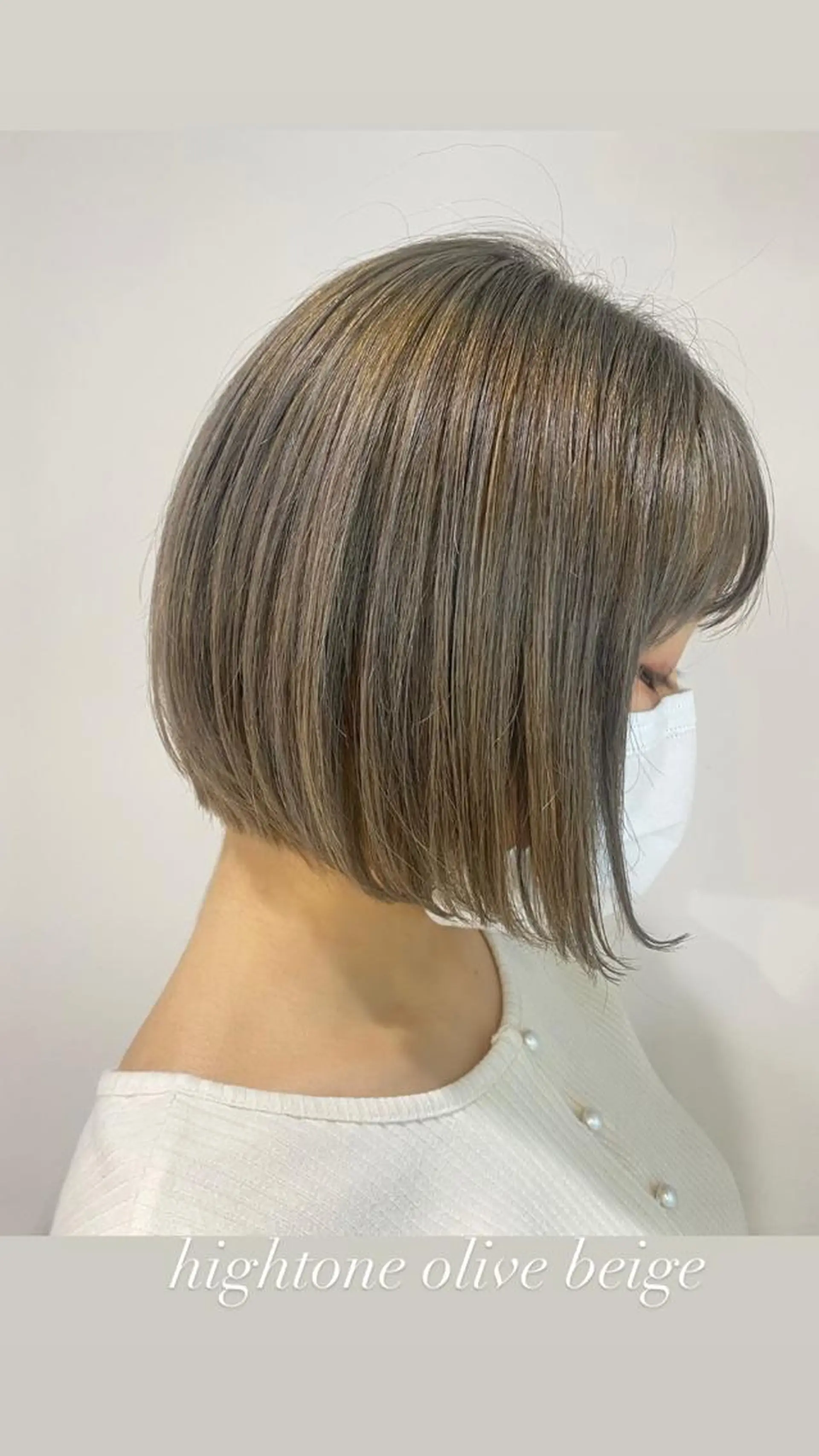 ショート カラー ベージュカラー ブリーチ オリーブベージュ カット ヘアカラー トリートメント scene.池袋所属・scene. haraのヘアスタイル