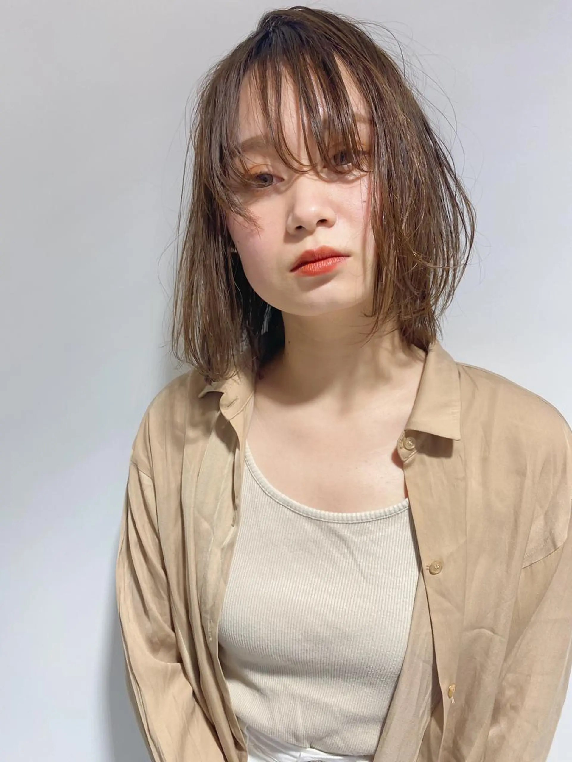 ミディアム カラー ボブ ヘアカラー 新井 広之のヘアスタイル