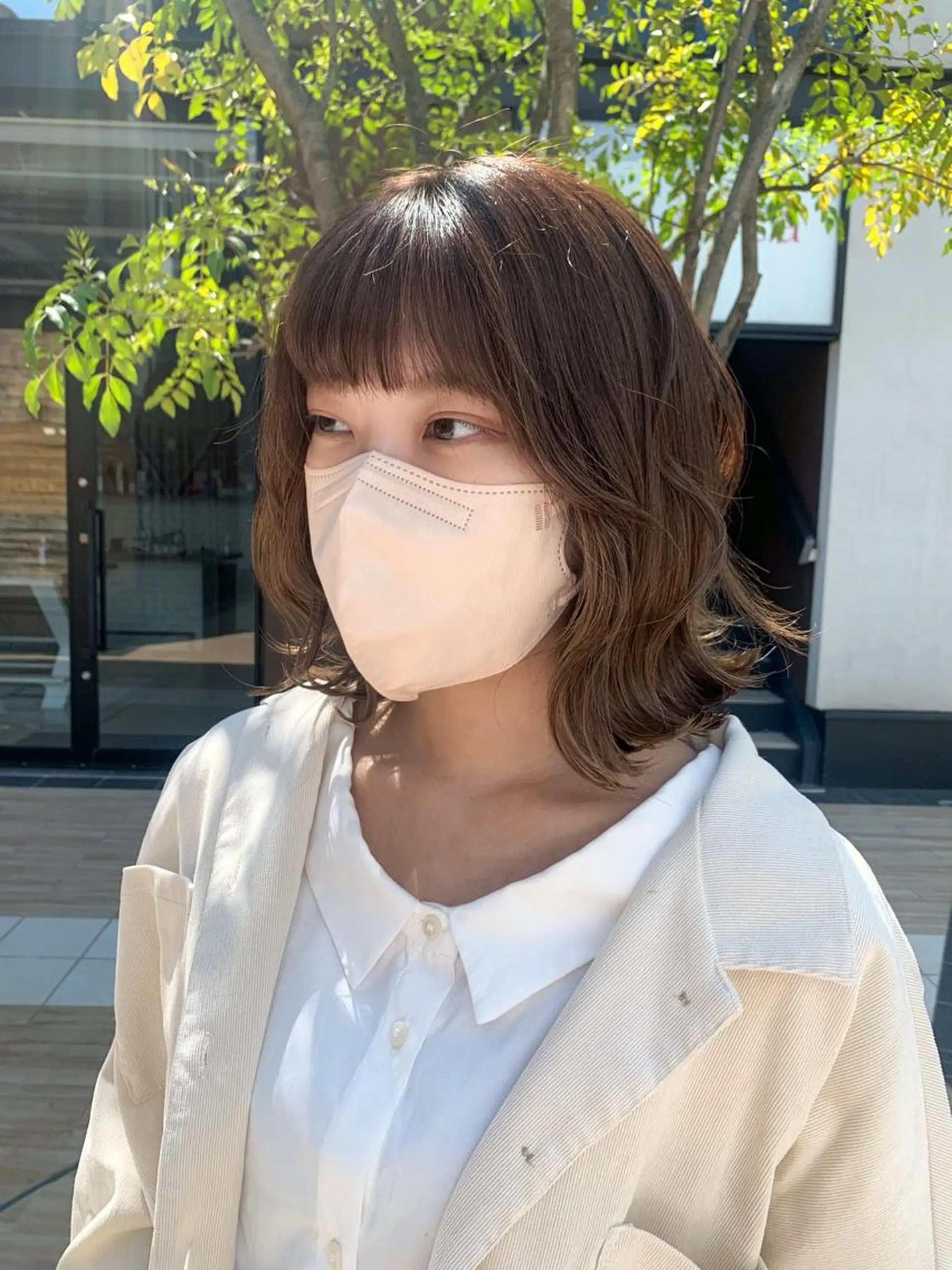 ミディアム カラー ヘアアレンジ ブリーチ カット ヘアカラー トリートメント yuka .のヘアスタイル