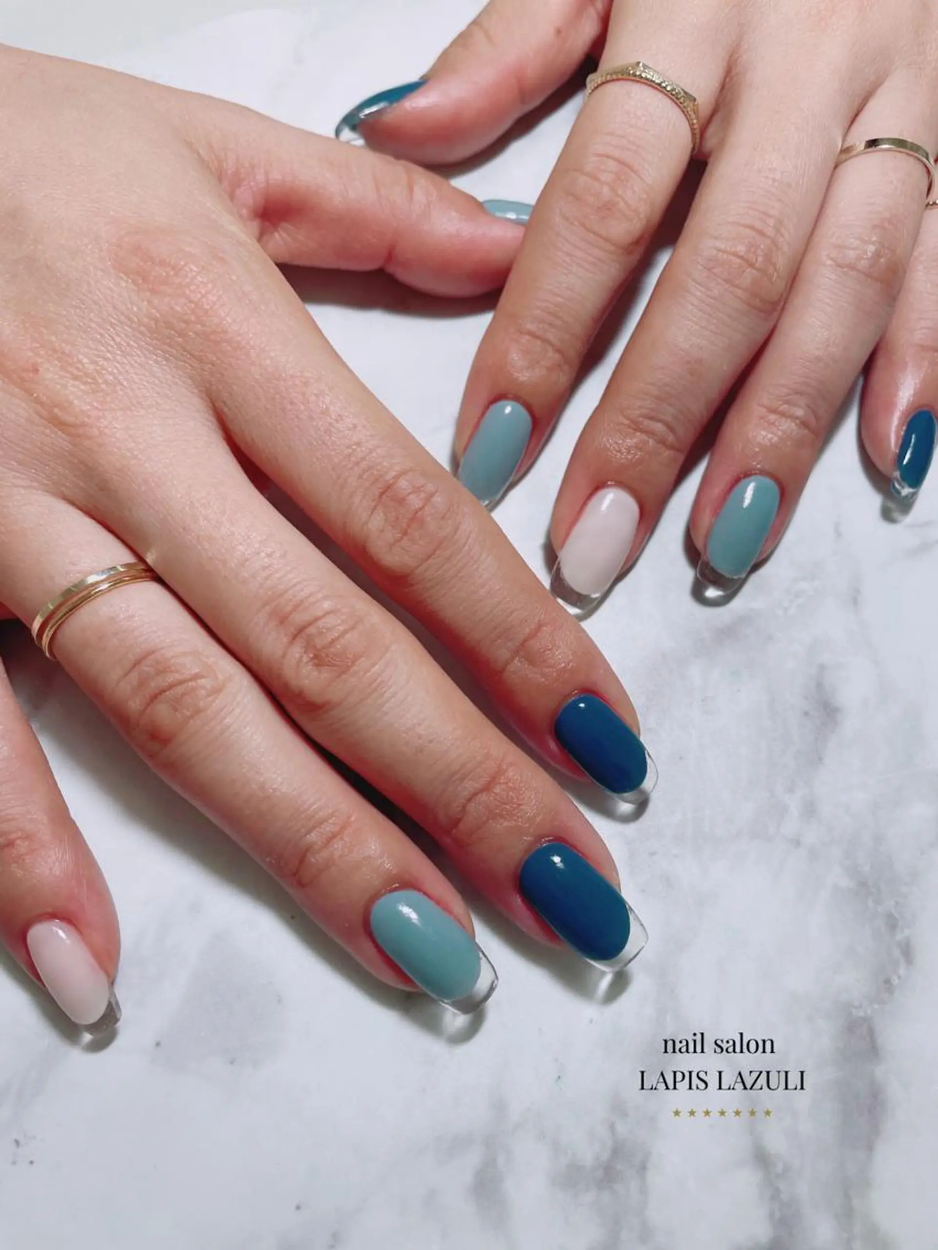 ネイル ハンドネイル nail salon ラピスラズリのネイルデザイン