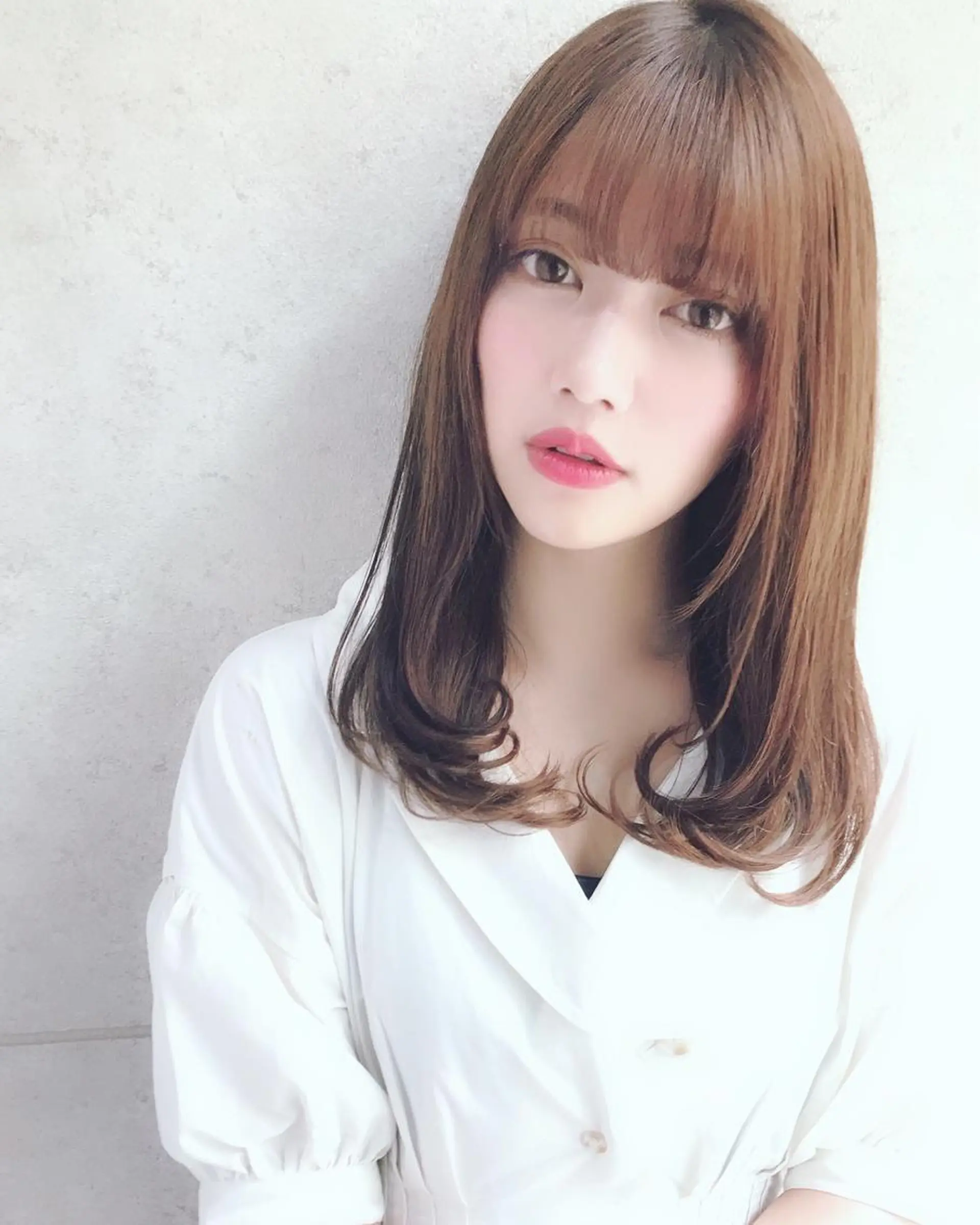セミロング カット 縮毛矯正 トリートメント ほさか しんごのヘアスタイル