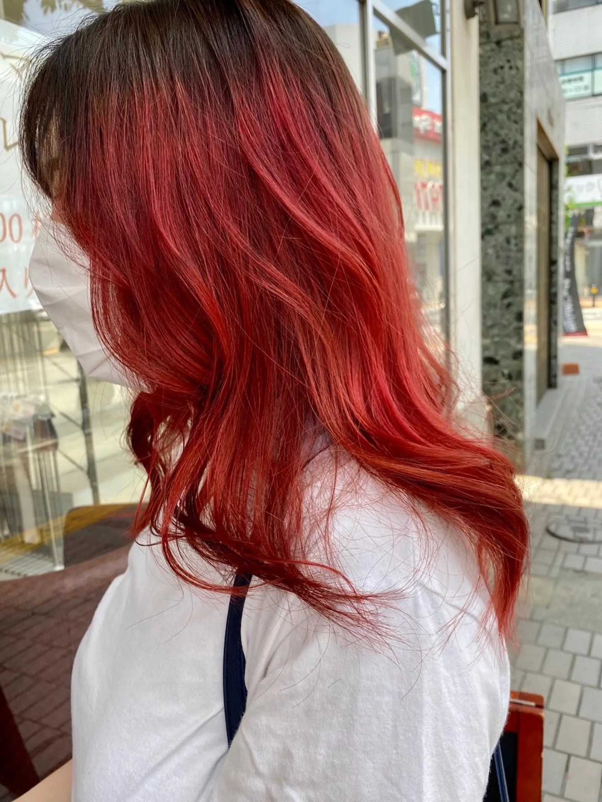 ミディアム カラー レッドカラー ヘアカラー mori  by little所属・デザインカラー✨新倉 佑奈のヘアスタイル