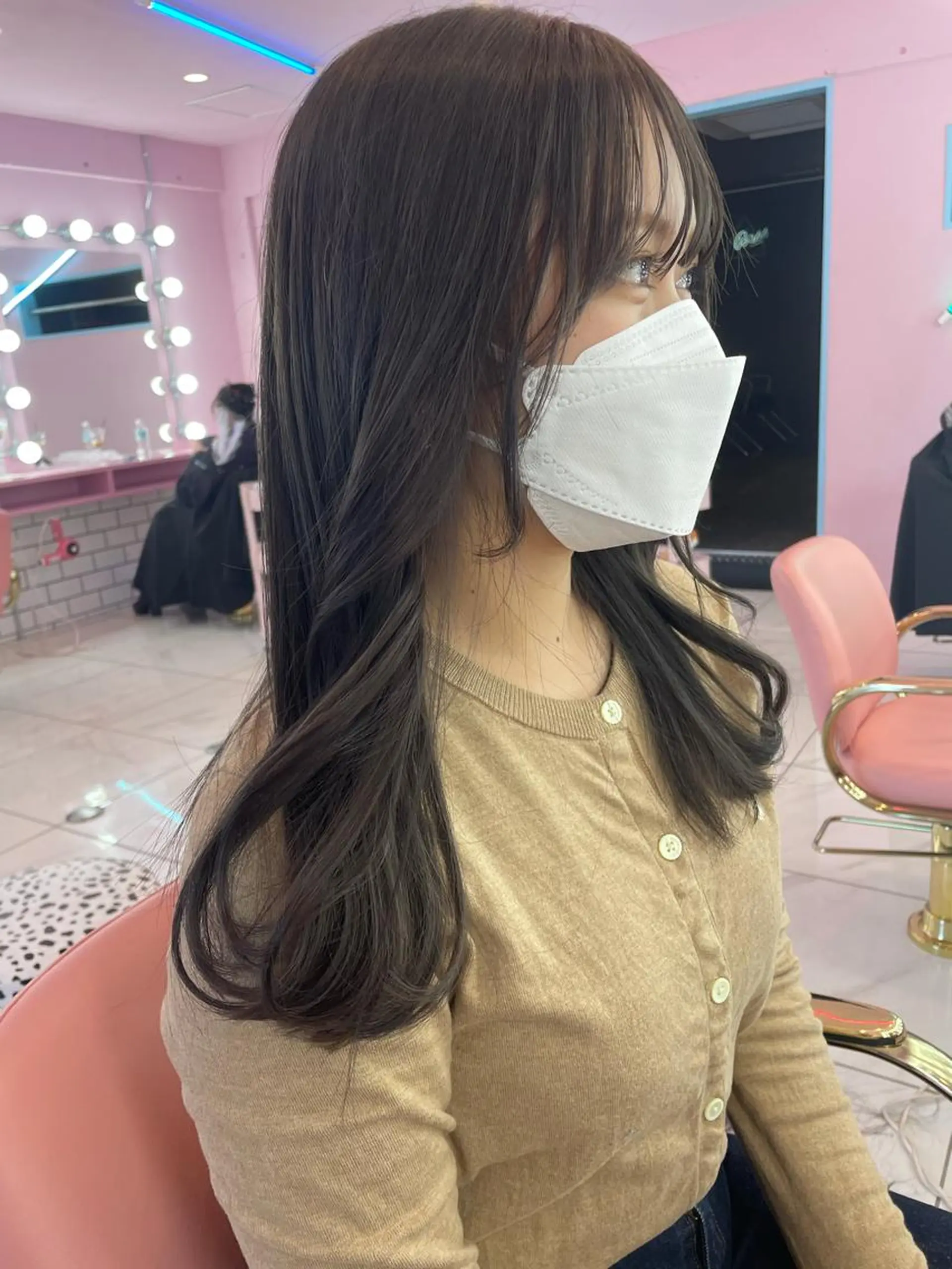 セミロング カラー ベージュカラー 透明感カラー 心斎橋/ブリーチ minamiのヘアスタイル