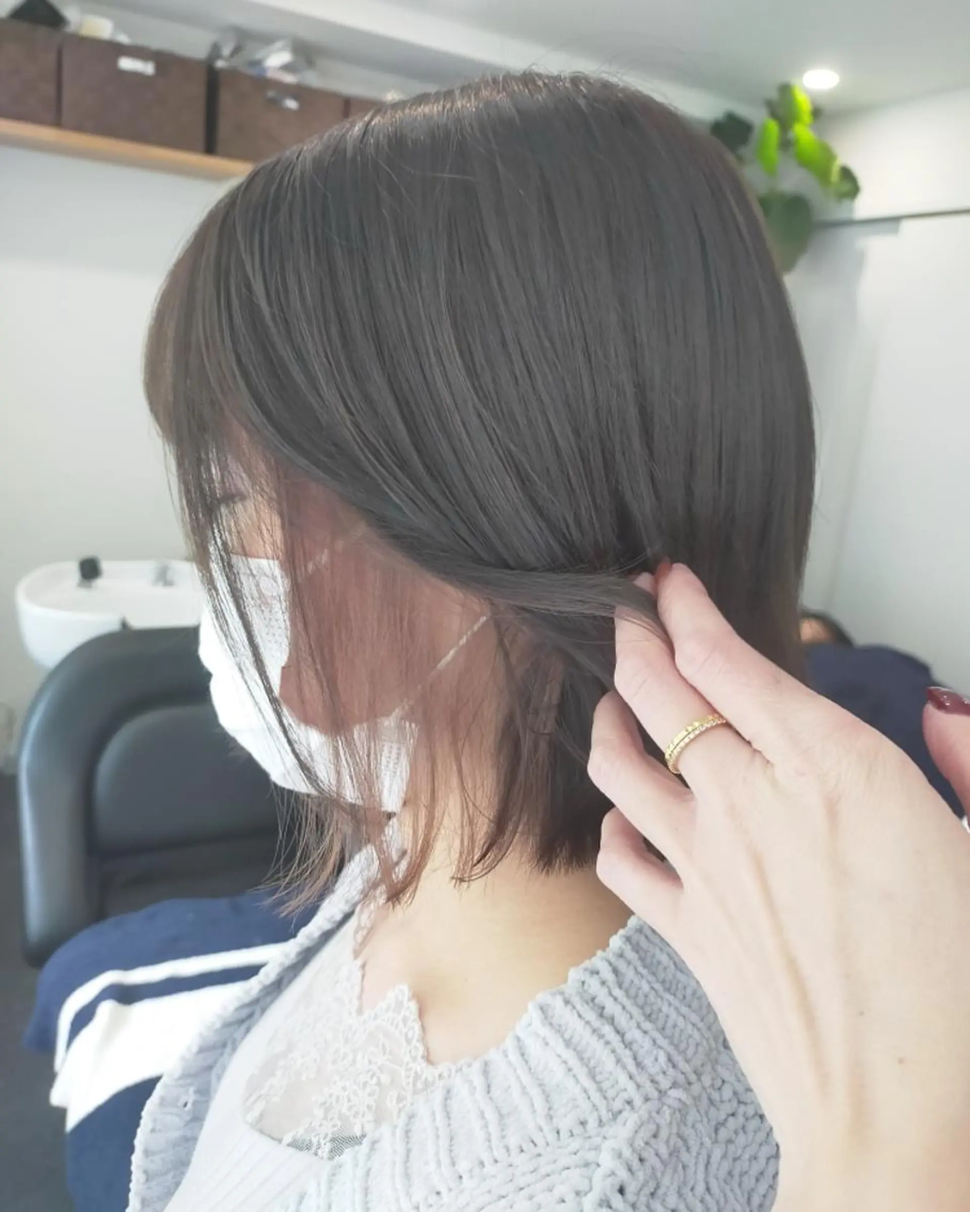 ミディアム カラー JIL BLAN 京都所属・RU RIのヘアスタイル