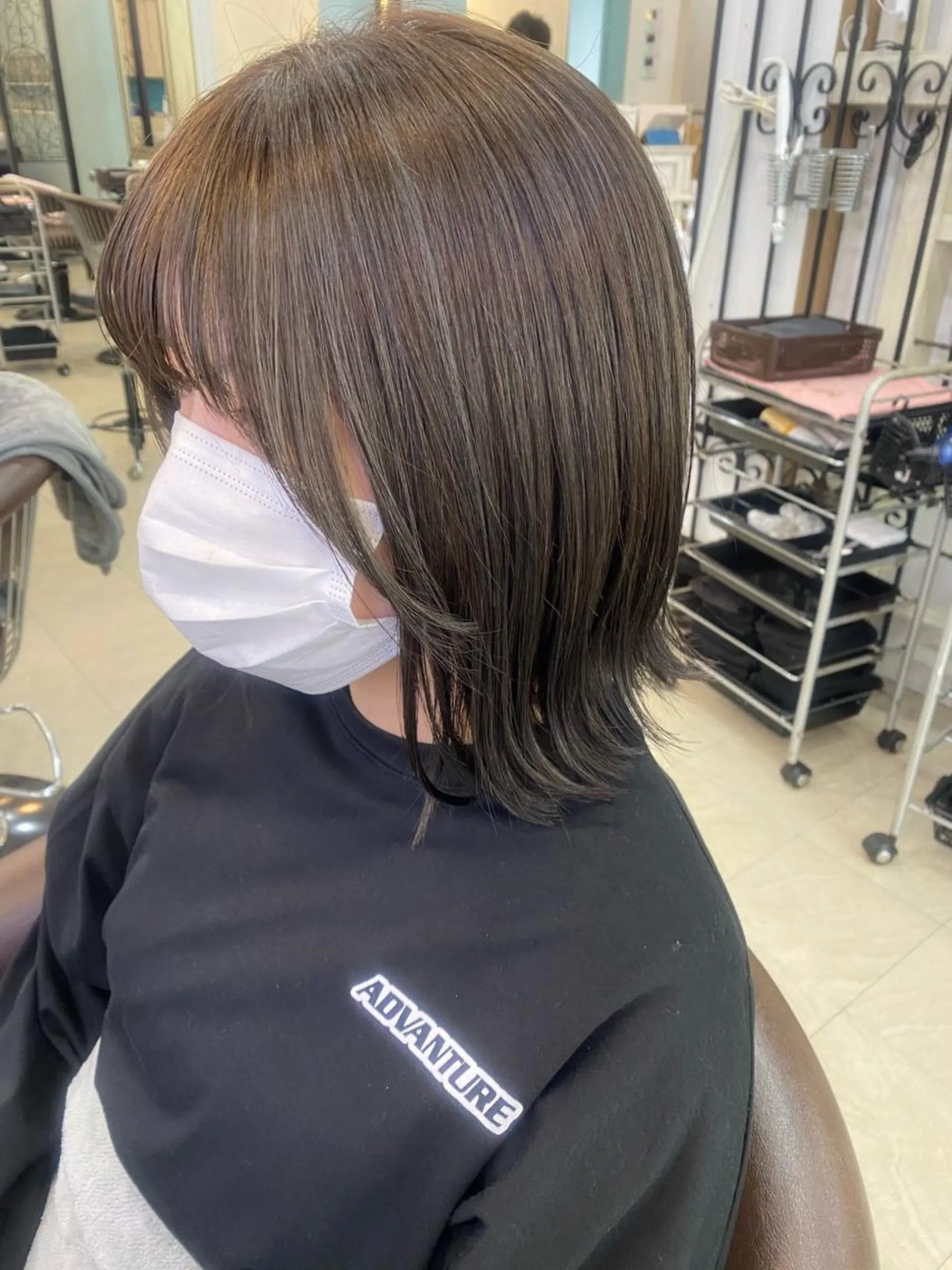 ミディアム カラー パーマ ヘアアレンジ 立川🤍韓国ヘア/ レイヤー🇰🇷🖤のヘアスタイル