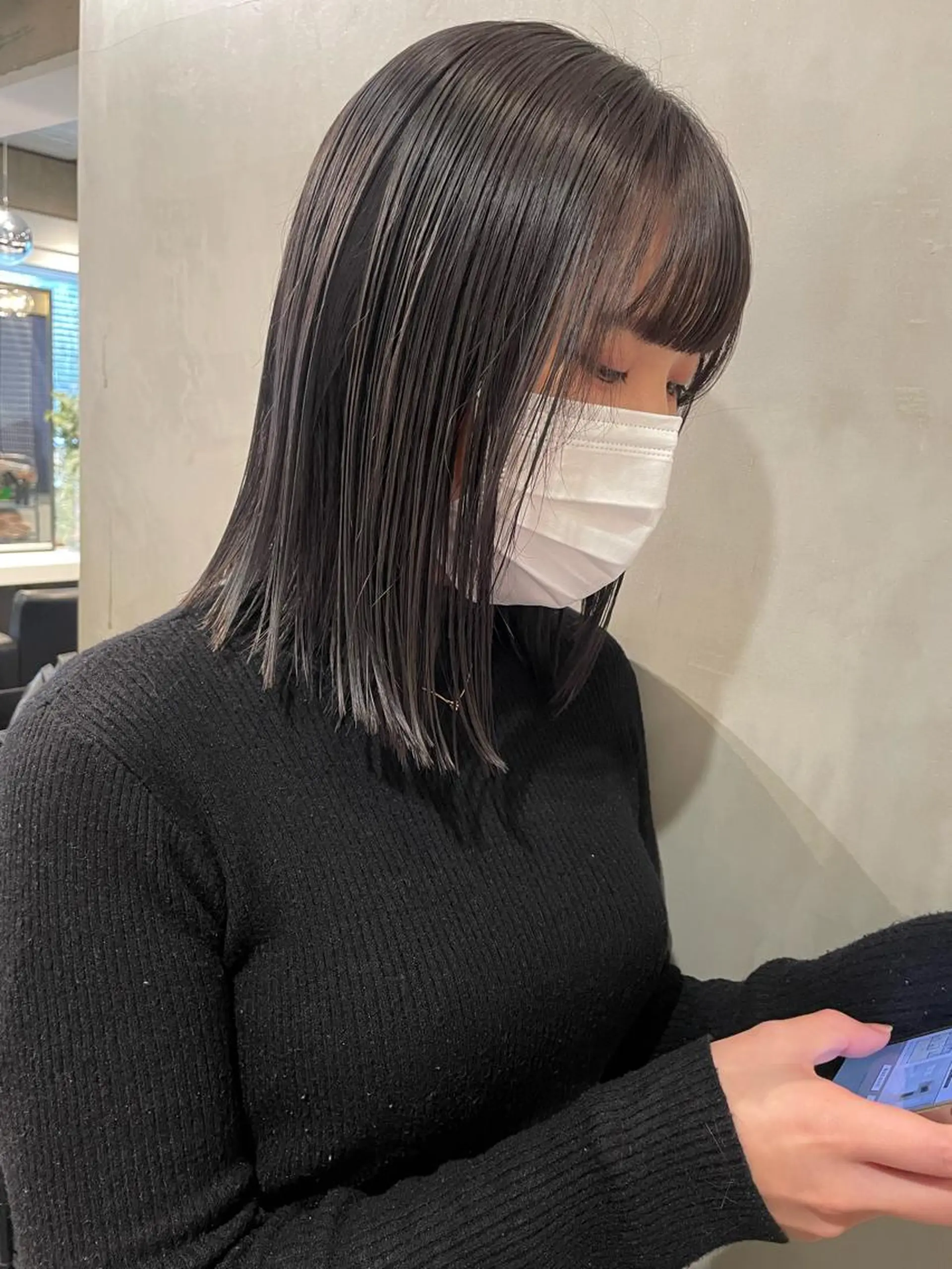 ミディアム カラー カット ヘアカラー トリートメント 優 作のヘアスタイル