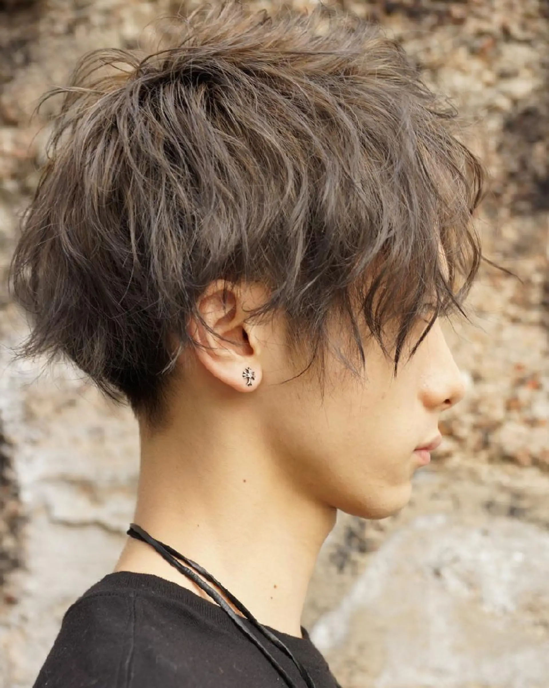 ショート カラー ダブルカラー マッシュヘア ショートヘア 東心斎橋peace 豆柴サロンのヘアスタイル