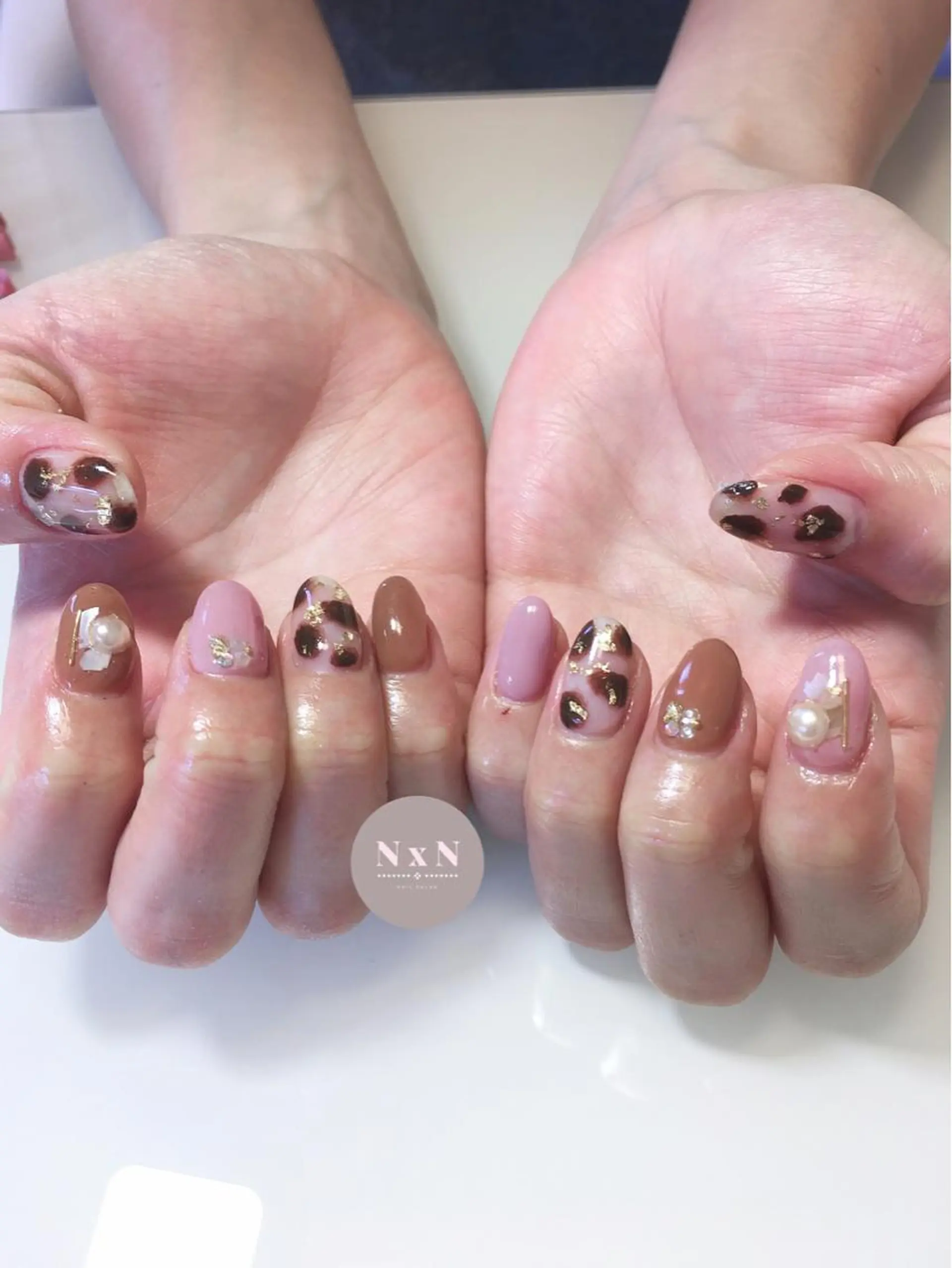 ネイル アニマル柄 ジェルネイル ぷっくりネイル nail salon N×Nのネイルデザイン