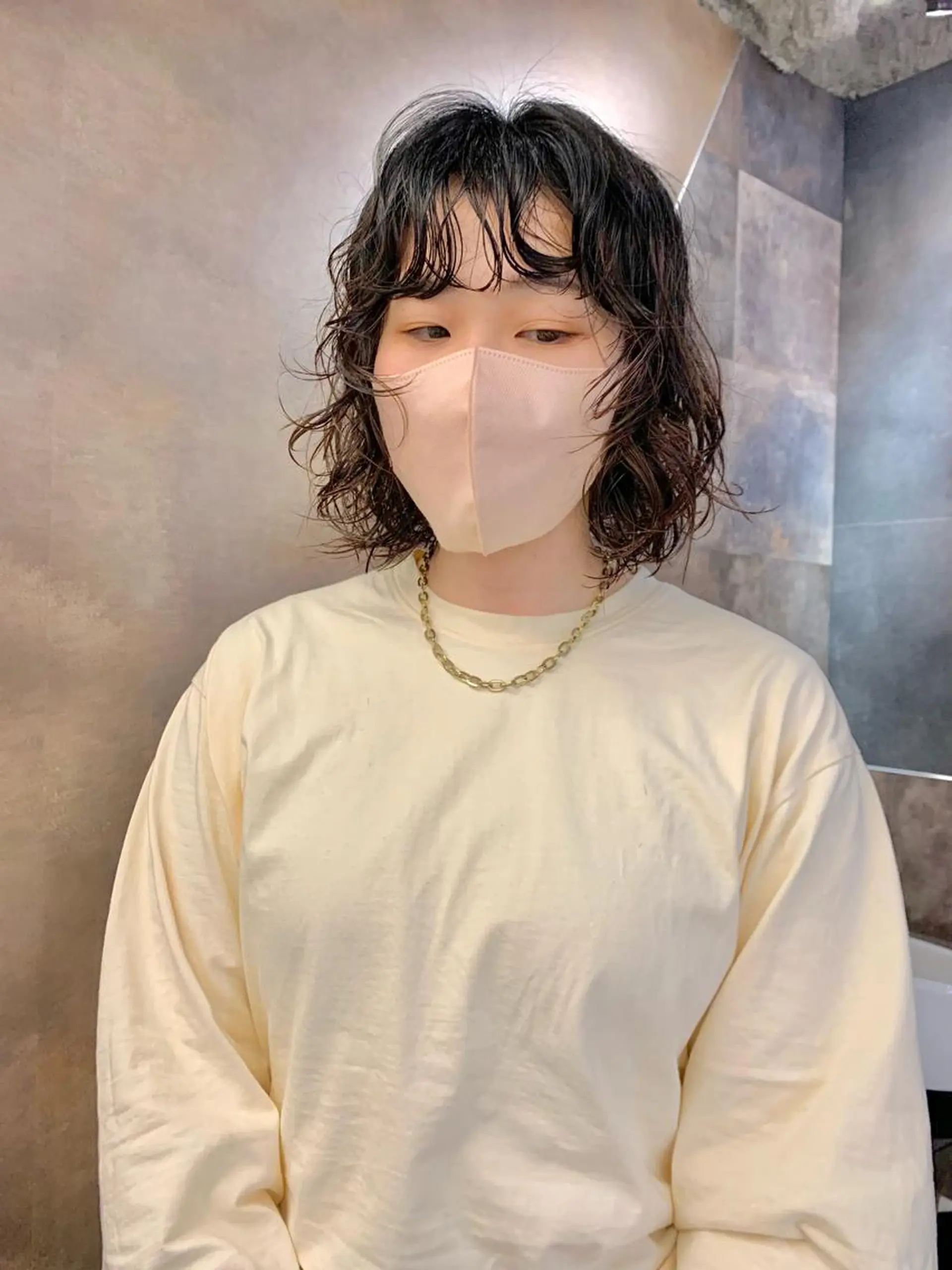 ミディアム パーマ カット パーマ GO TODAY SHAiRE SALON所属・SAKINO． ベージュカラーのヘアスタイル