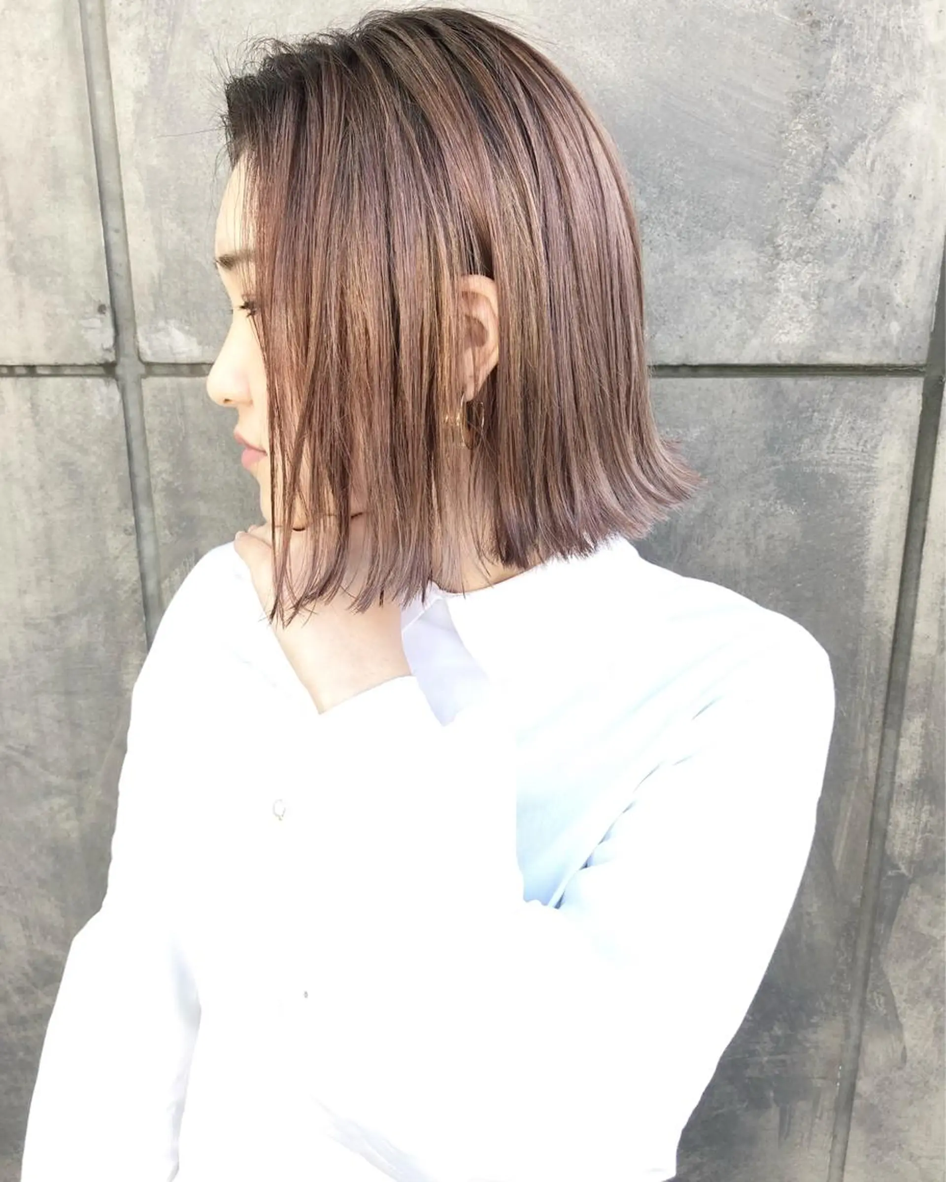 ショート カラー ベージュカラー ピンクカラー ピンクベージュ レイヤーカット BLend 渋谷のヘアスタイル
