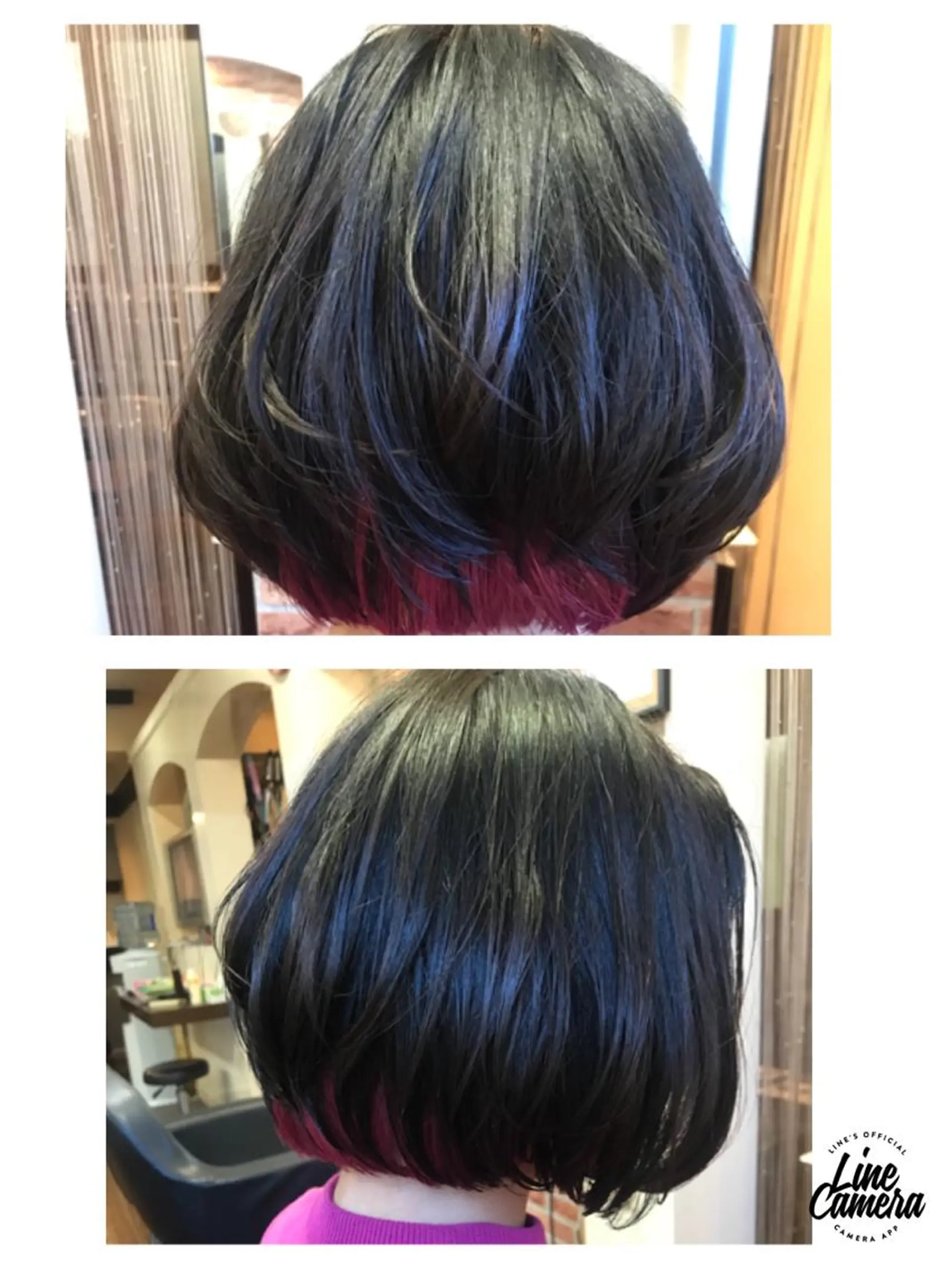 ショート カラー グラデーションカラー インナーカラー レッドカラー 家田 竜のヘアスタイル