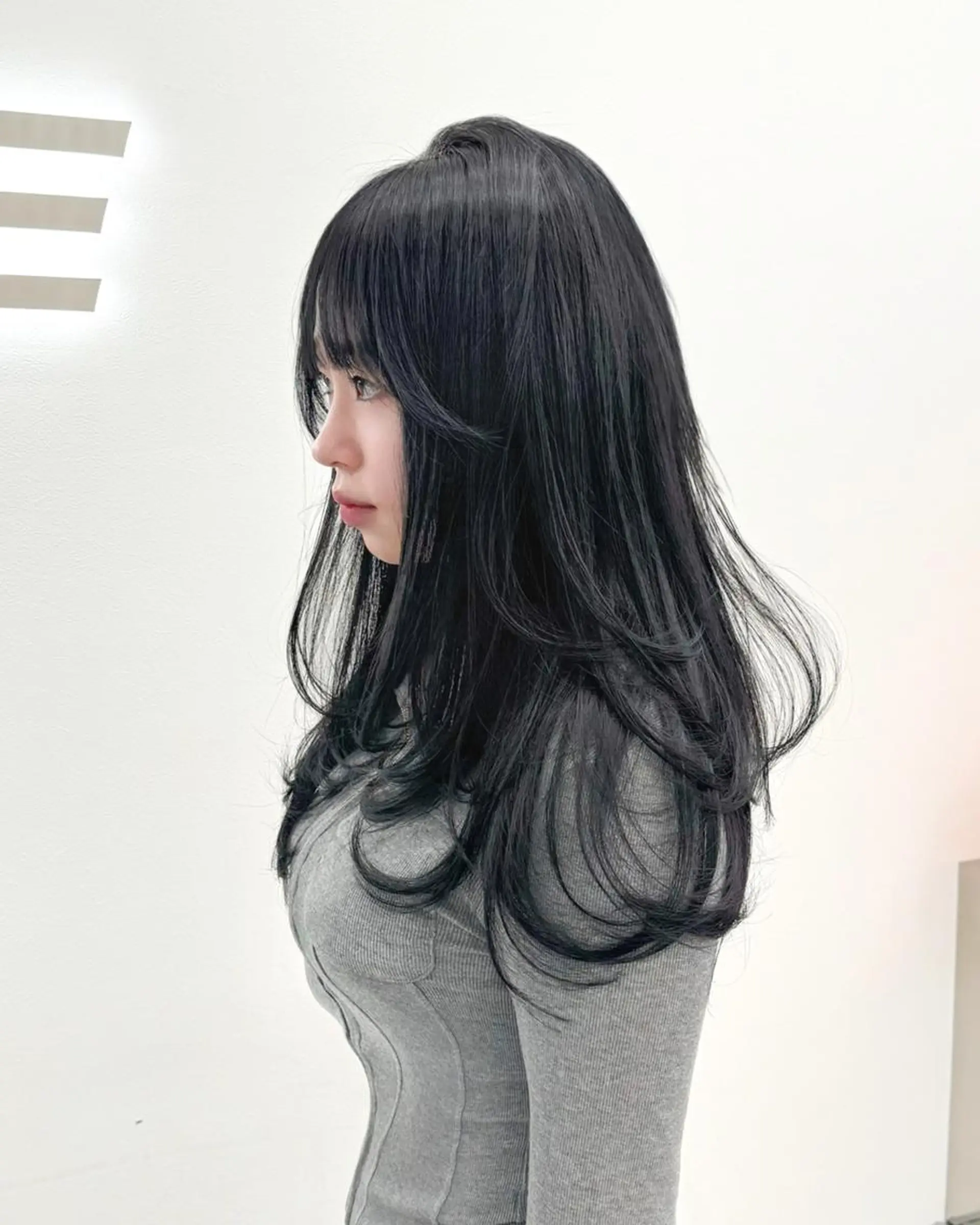 ロング カラー ヘアカラー トリートメント 韓国暗髪🇰🇷レイ ヤー🤍JUICEのヘアスタイル