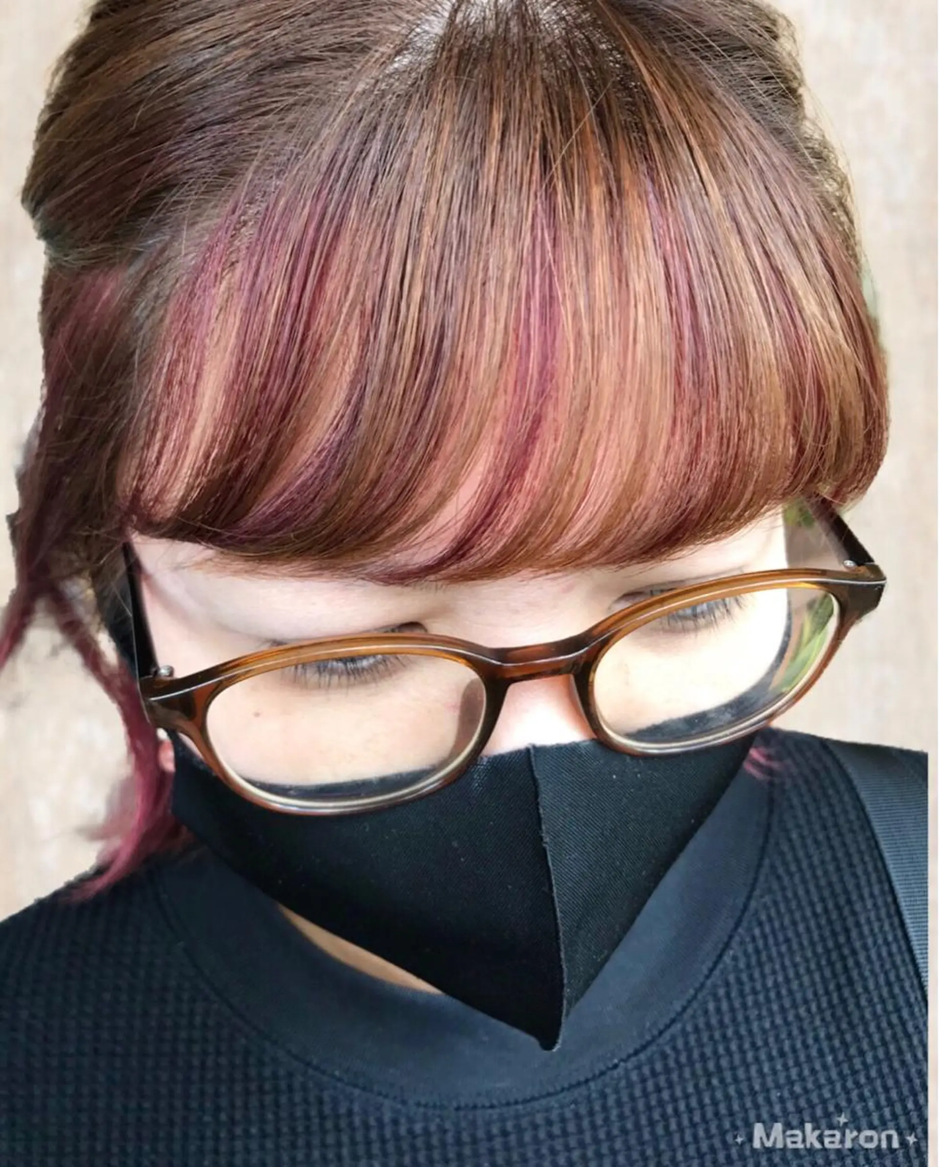 ショート カラー カシス インナーカラー ピンクカラー ヘアカラー hair works raptureのヘアスタイル
