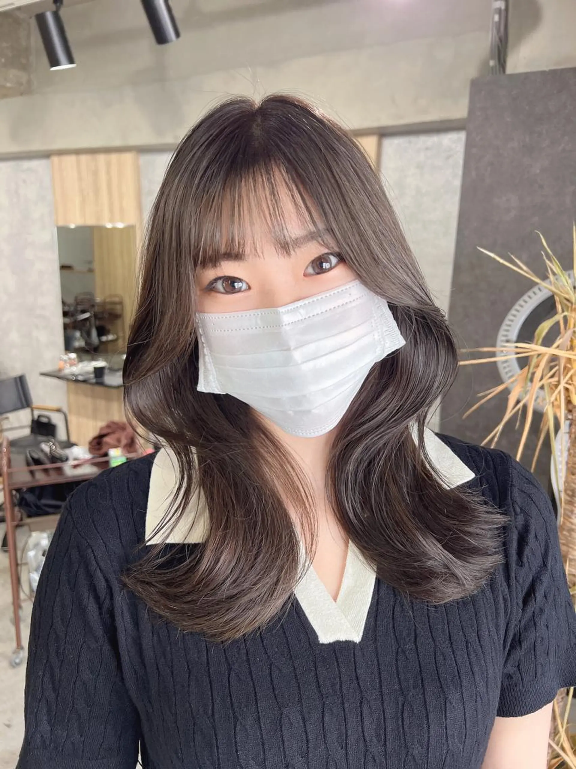 セミロング カラー 【韓国くびれ】ヘア 💕田中将吾のヘアスタイル