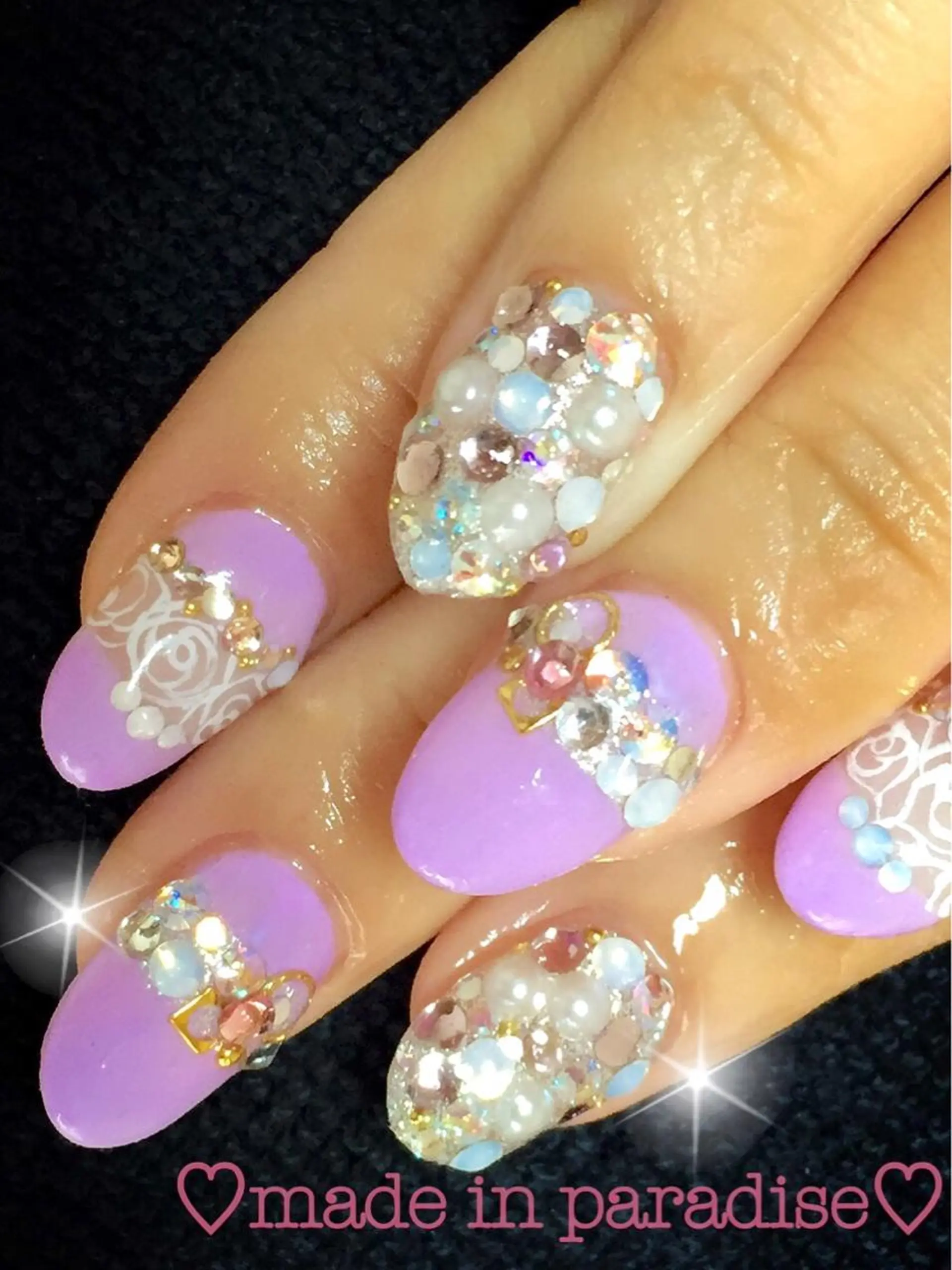ネイル パープル うるま市サロン Yuko Izawaのネイルデザイン