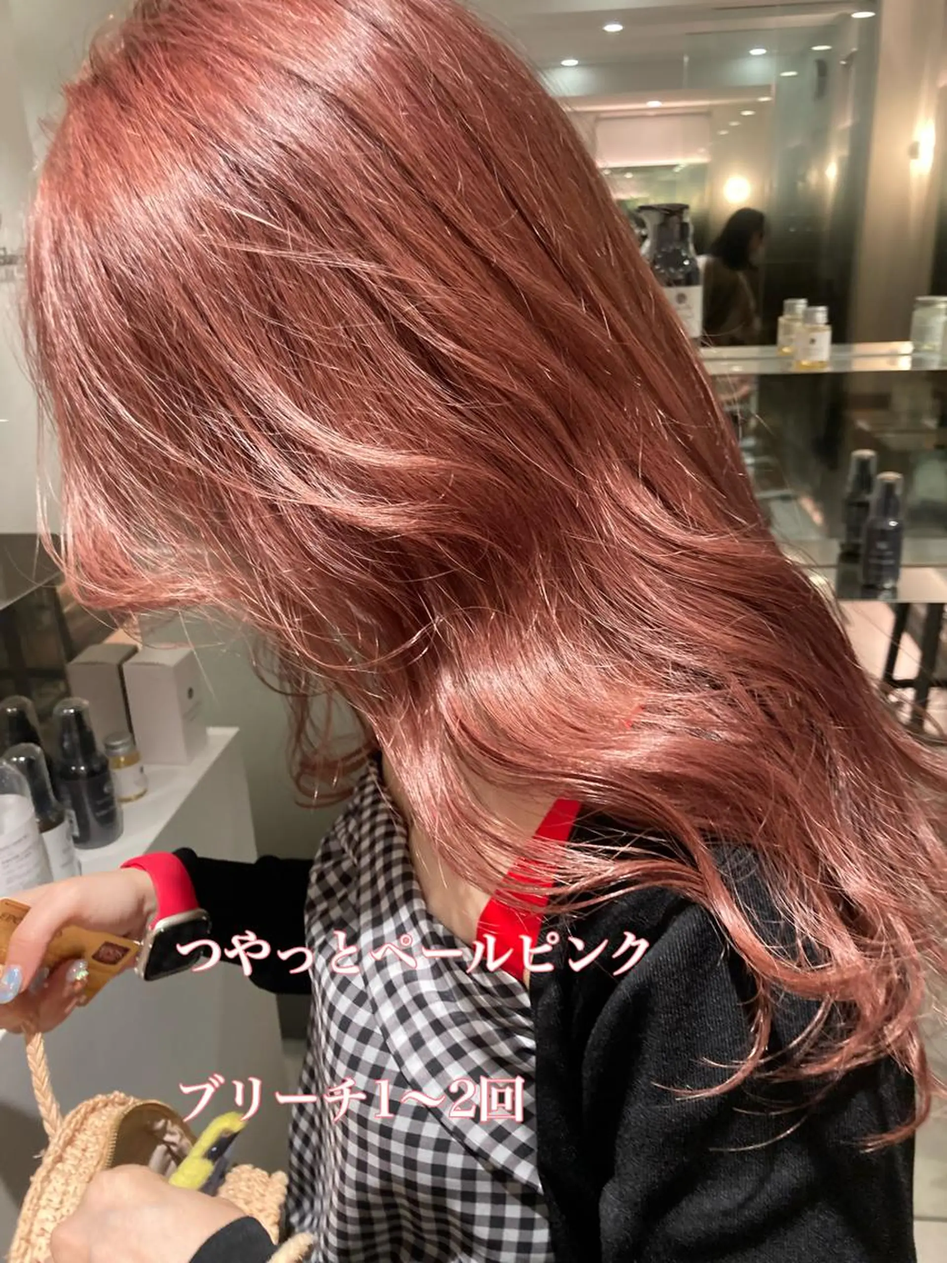 セミロング カラー ヘアアレンジ 透明感カラー ピンクカラー ヘアカラー トリートメント ヘッドスパ ヘアセット 垢抜け韓国風ヘア カラーMIKUのヘアスタイル