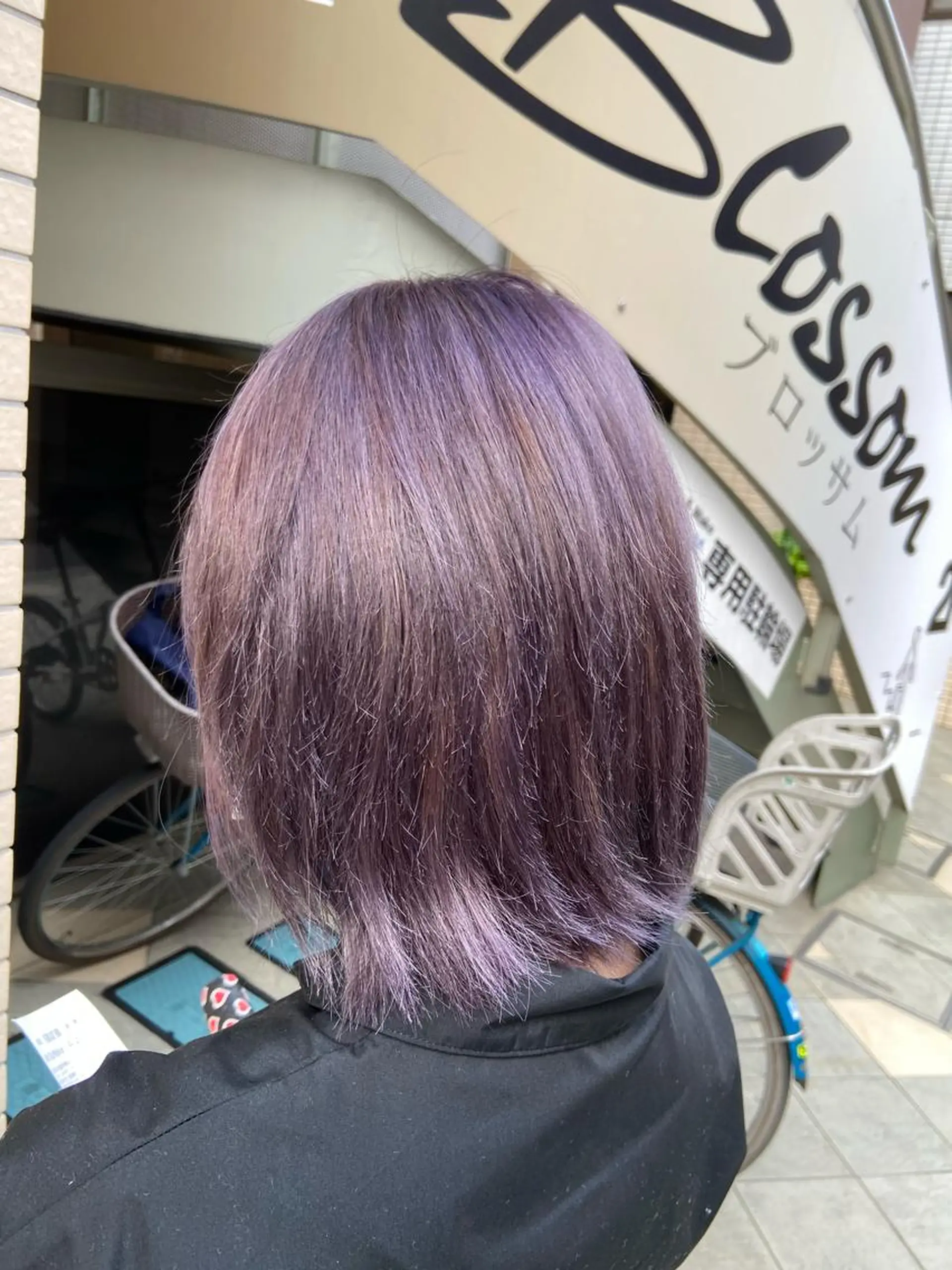 ショート カラー ブリーチ パープルカラー ヘアカラー トリートメント 菊地 美憂のヘアスタイル