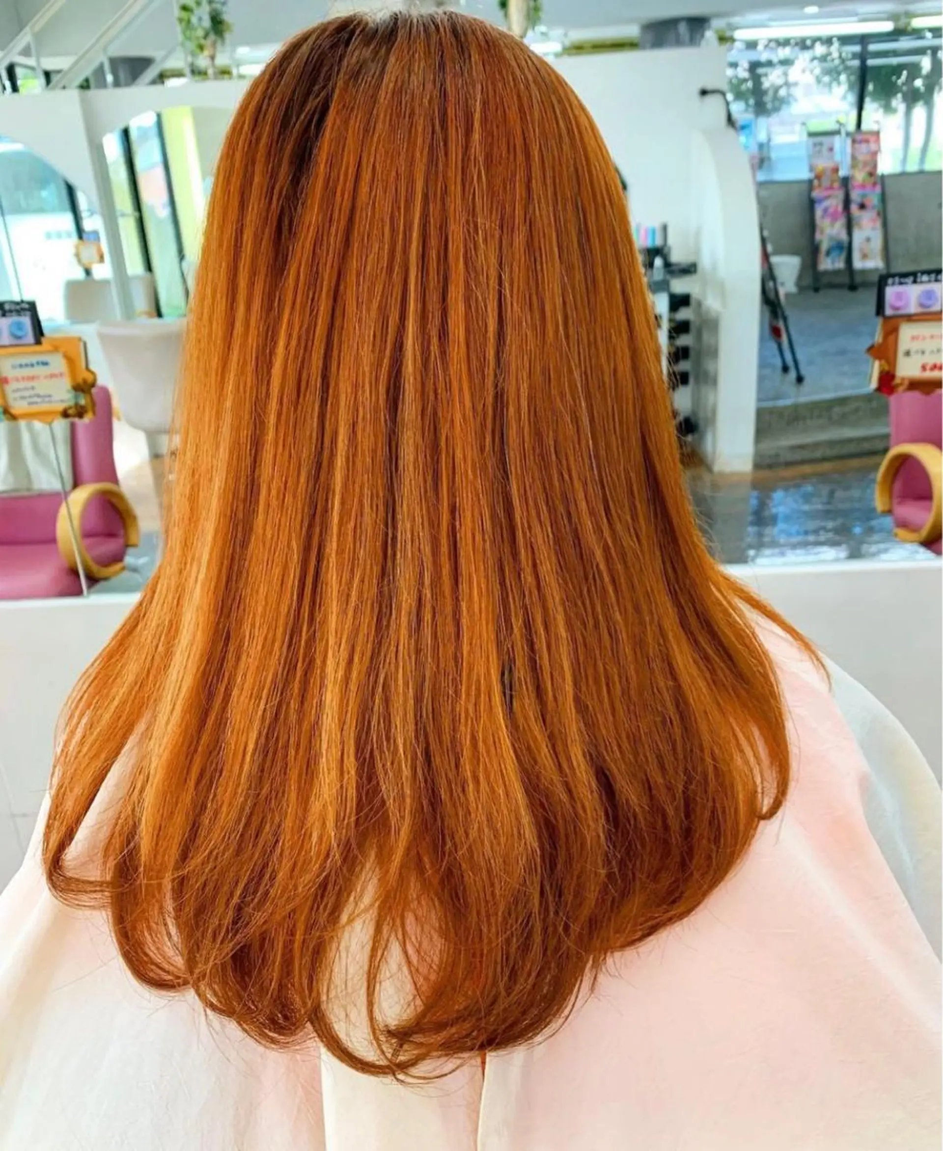 ロング カラー オレンジ 那須 颯太のヘアスタイル