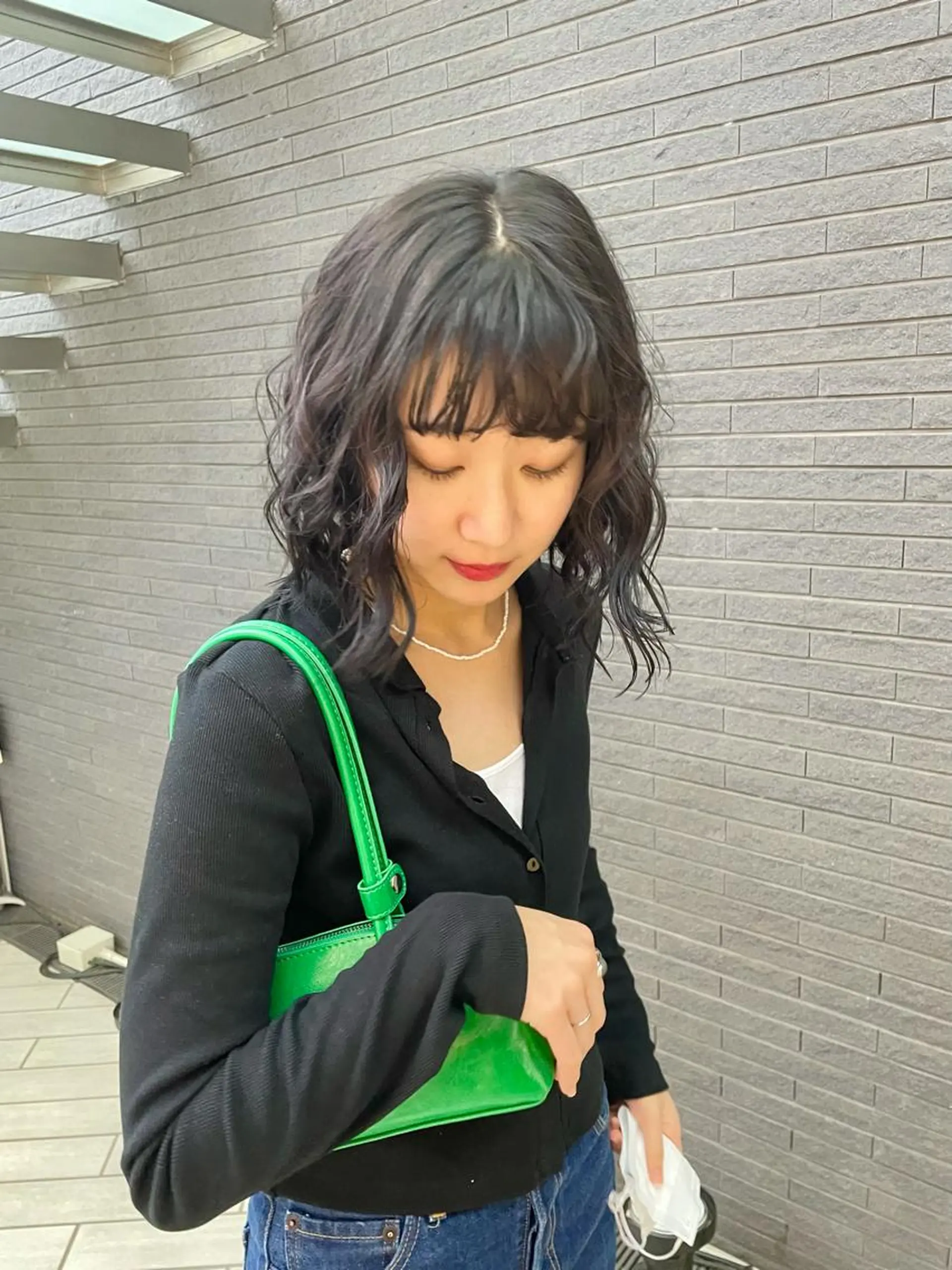 ミディアム カラー ヘアアレンジ ミディアムパーマ ハッシュカット/ 韓国ヘア☽⋰mahoのヘアスタイル