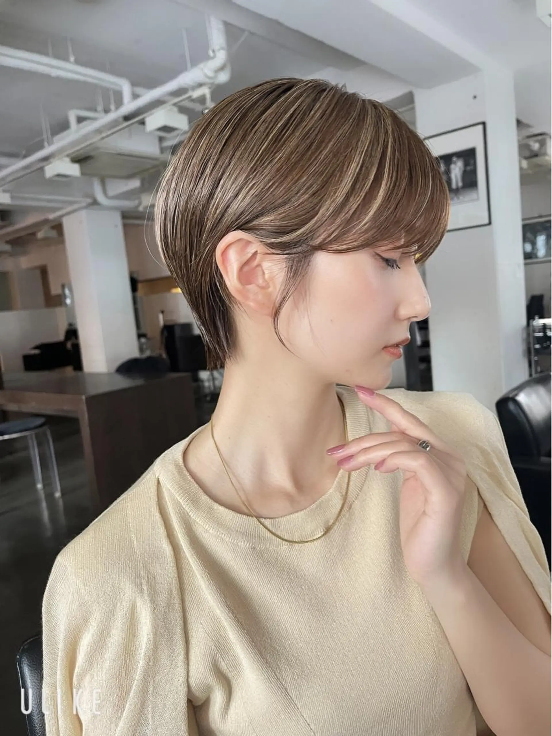 ショート カラー 黒髪 デザインカラー ショートヘア nico 麻生 やまざきれいのヘアスタイル